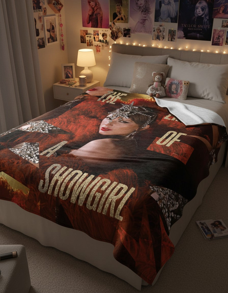 The Life of a Showgirl Blanket - Glamour Inspired Throw Blanket for Music Lovers