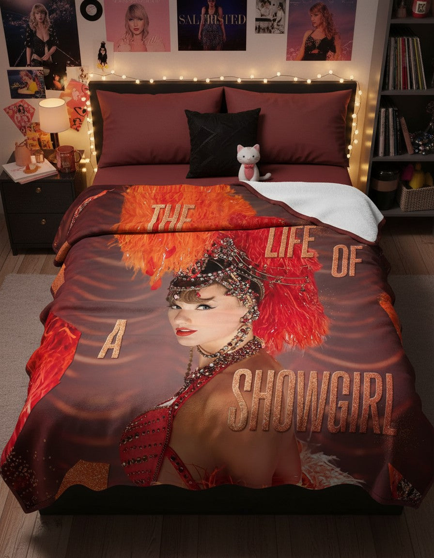 The Life of a Showgirl Throw Blanket - Luxury Music Era-Inspired Bedroom Decor Gift