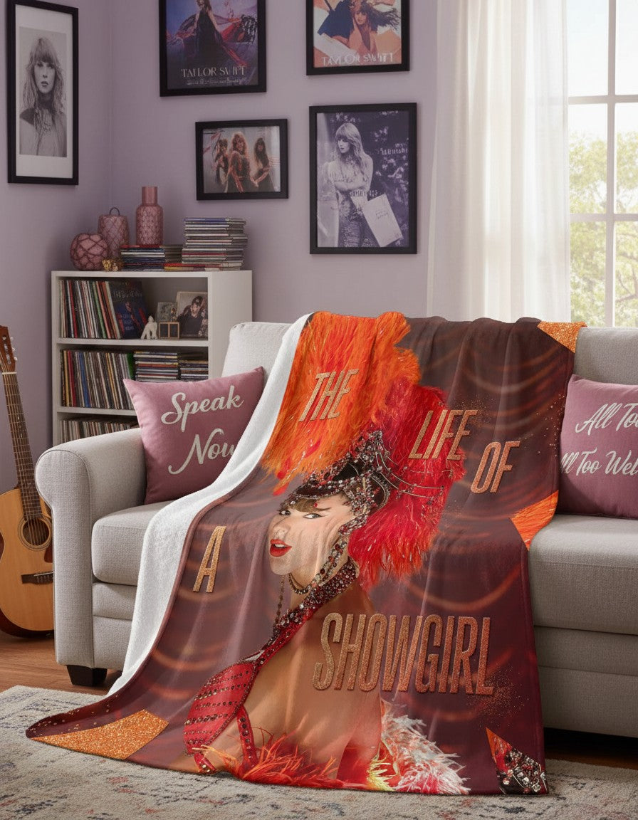 The Life of a Showgirl Throw Blanket - Luxury Music Era-Inspired Bedroom Decor Gift