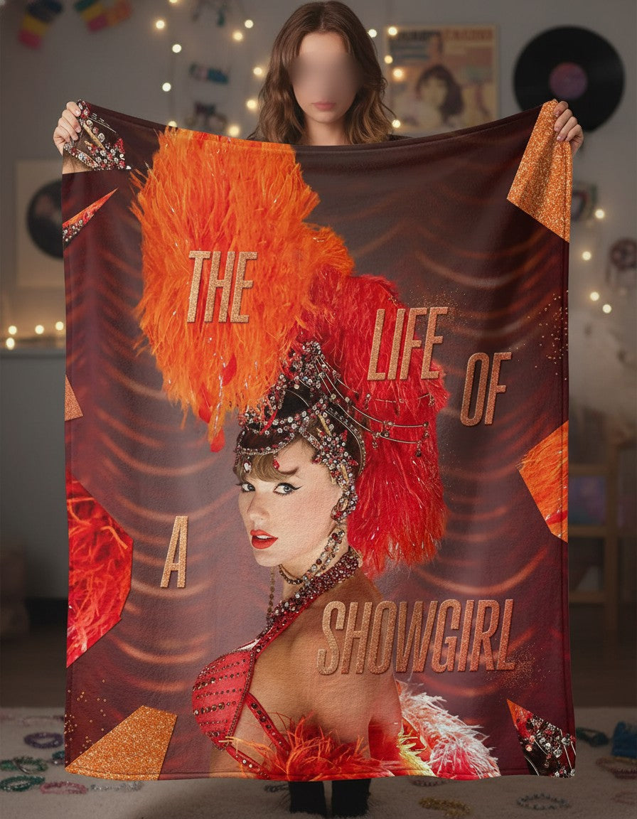 The Life of a Showgirl Throw Blanket - Luxury Music Era-Inspired Bedroom Decor Gift