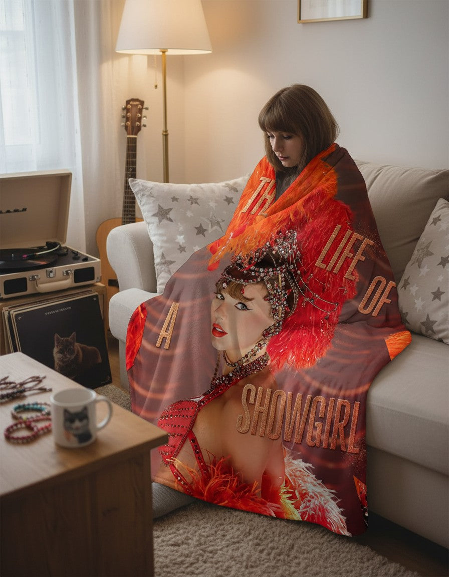 The Life of a Showgirl Throw Blanket - Luxury Music Era-Inspired Bedroom Decor Gift