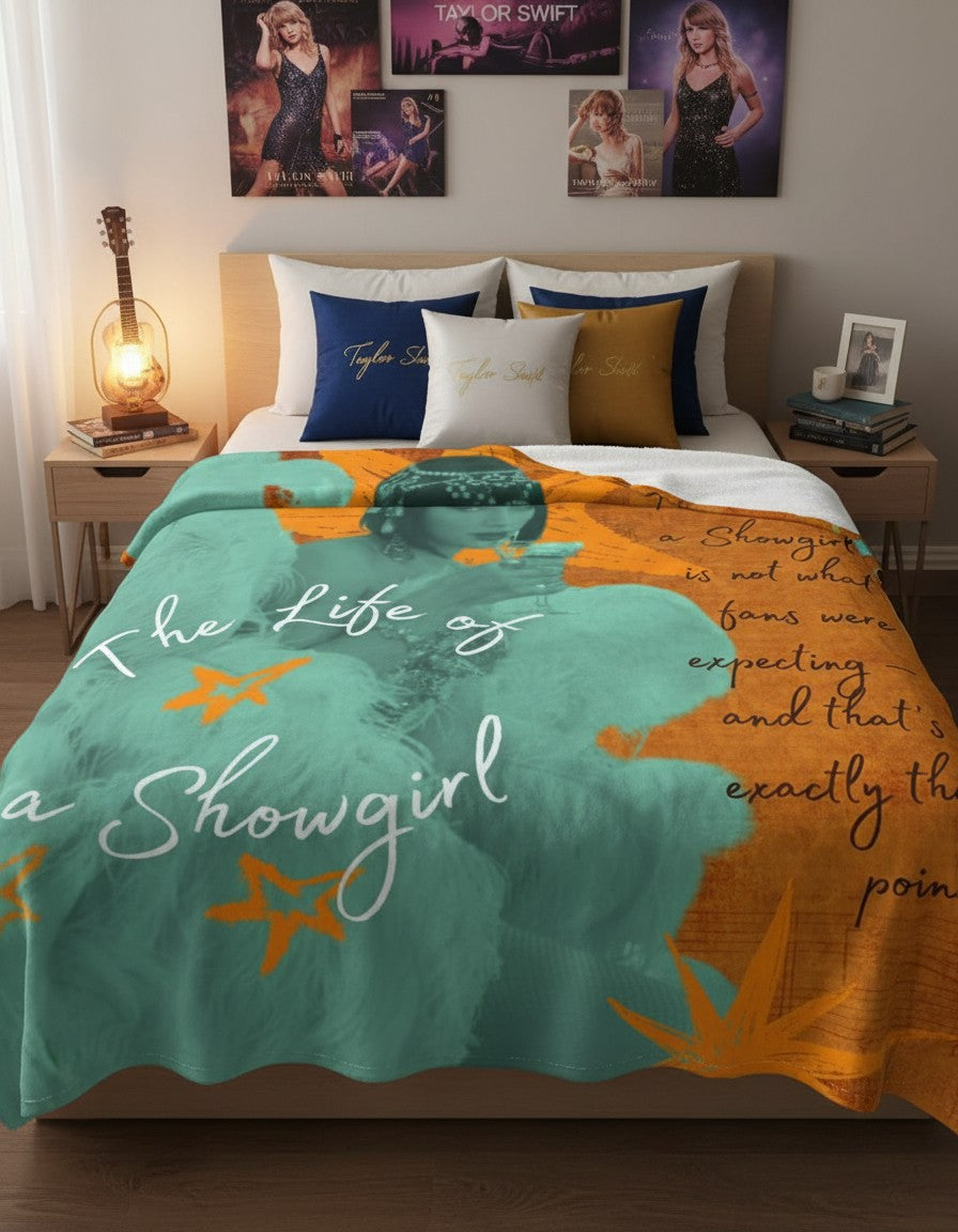 Vintage Glam Showgirl Blanket - Aesthetic Music-Inspired Throw for Cozy Nights