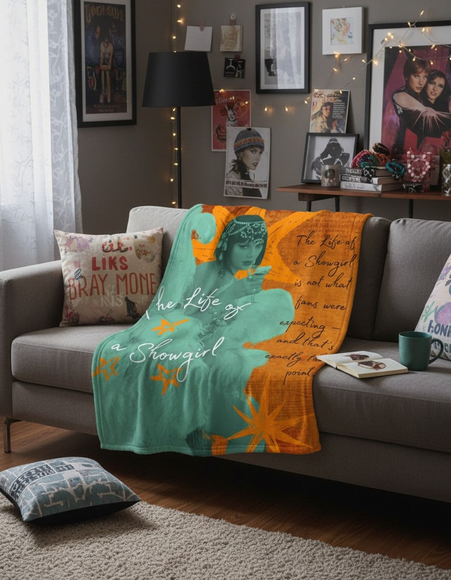 Vintage Glam Showgirl Blanket - Aesthetic Music-Inspired Throw for Cozy Nights
