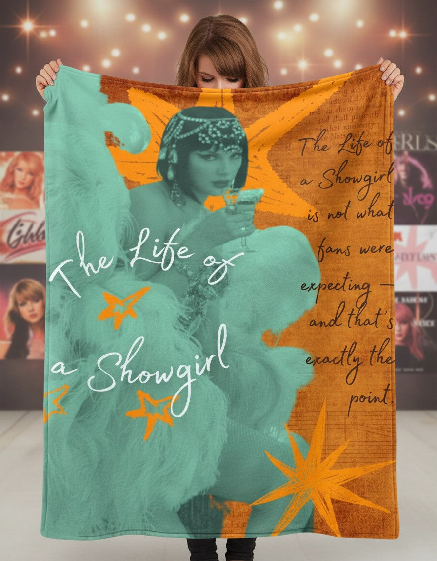 Vintage Glam Showgirl Blanket - Aesthetic Music-Inspired Throw for Cozy Nights