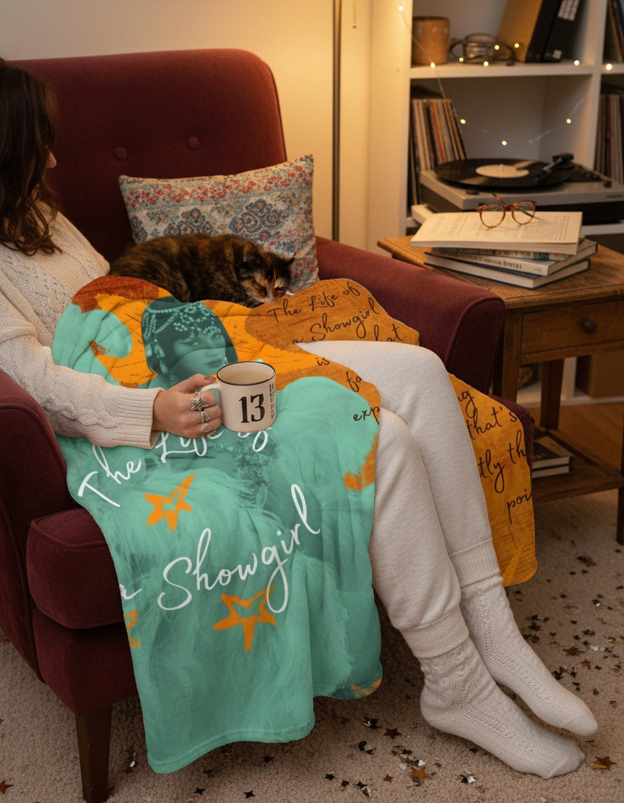 Vintage Glam Showgirl Blanket - Aesthetic Music-Inspired Throw for Cozy Nights