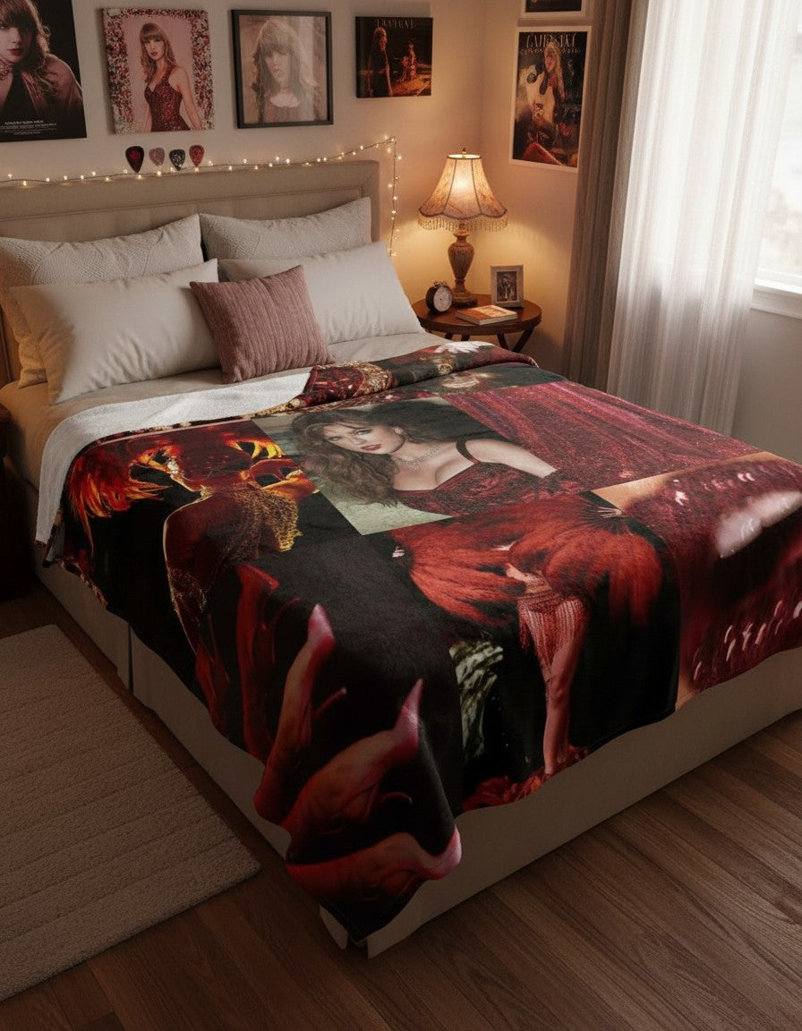 Showgirl Performance Era Blanket - Elegant Sparkly Art Throw Blanket Gift for Fans