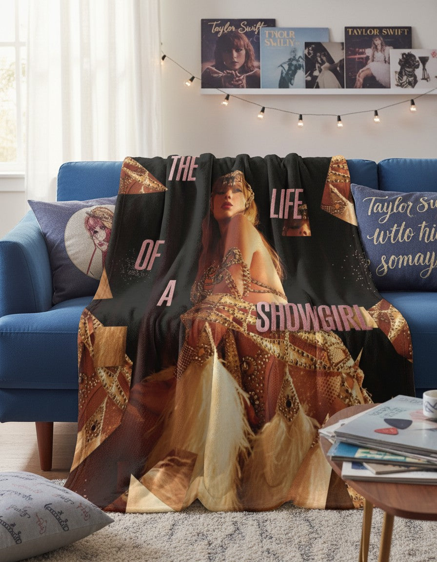 The Life of a Showgirl Blanket - Taylor Inspired Album Era Throw Blanket for Fans
