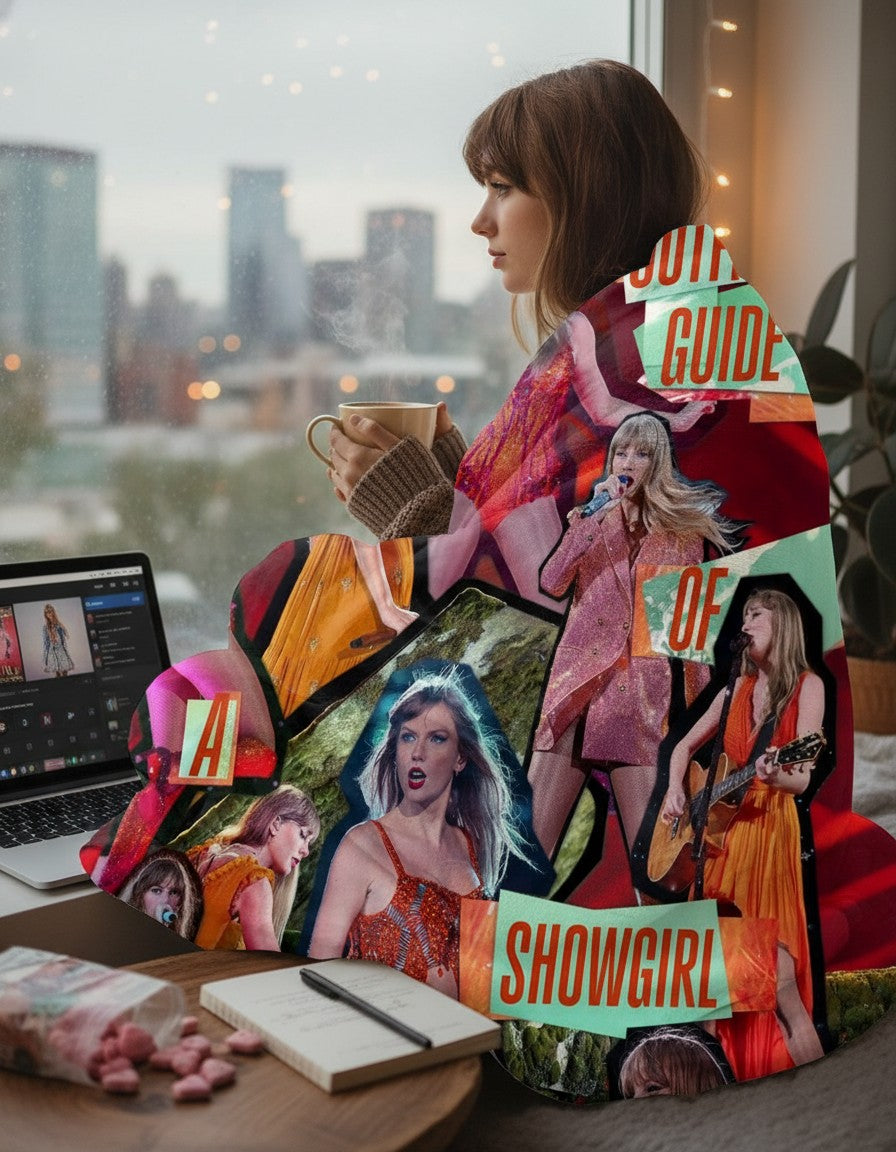 Taylor Inspired The Life of a Showgirl Cozy Blanket - Music Lover Gift Throw