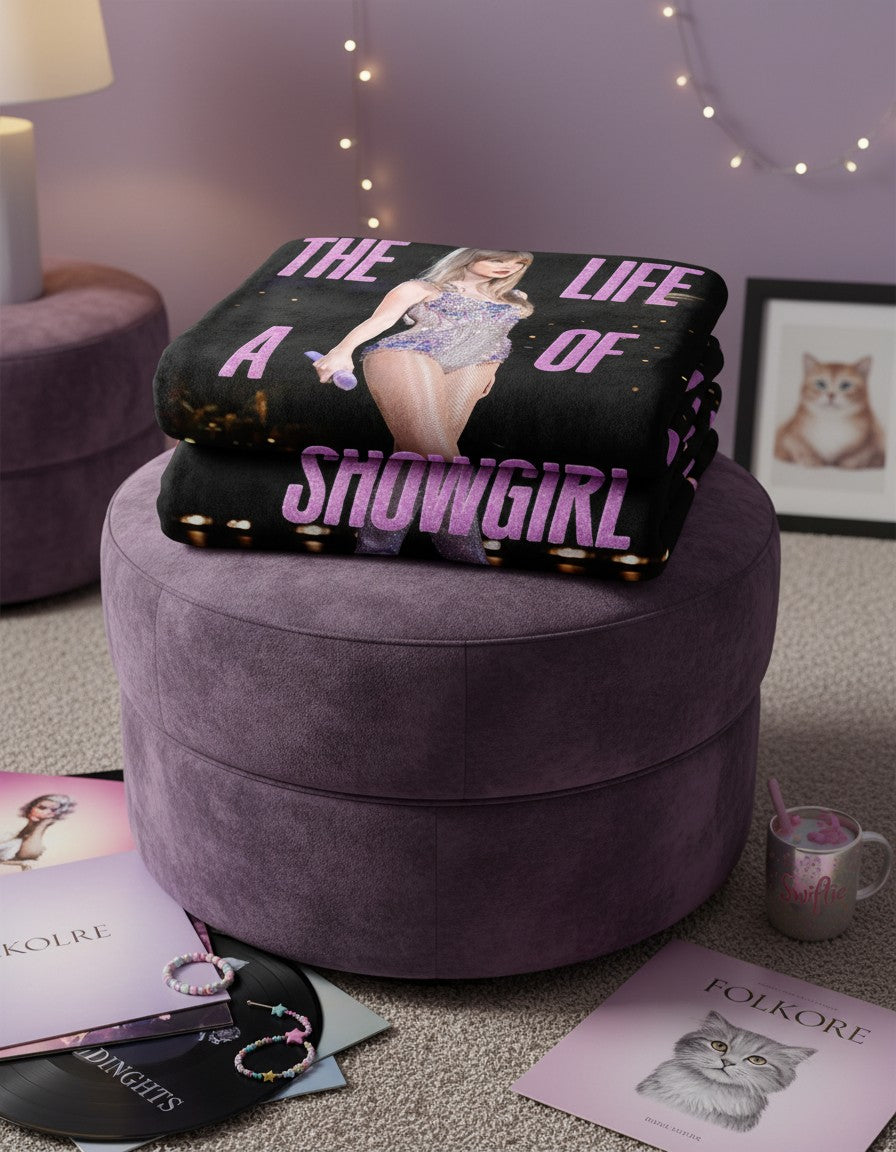 The Life of a Showgirl Throw Blanket - Taylor Album Aesthetic Room Decor Gift