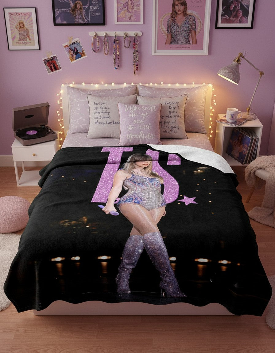 Taylor Inspired Showgirl Era Blanket - Soft Plush Throw for Swiftie Fans