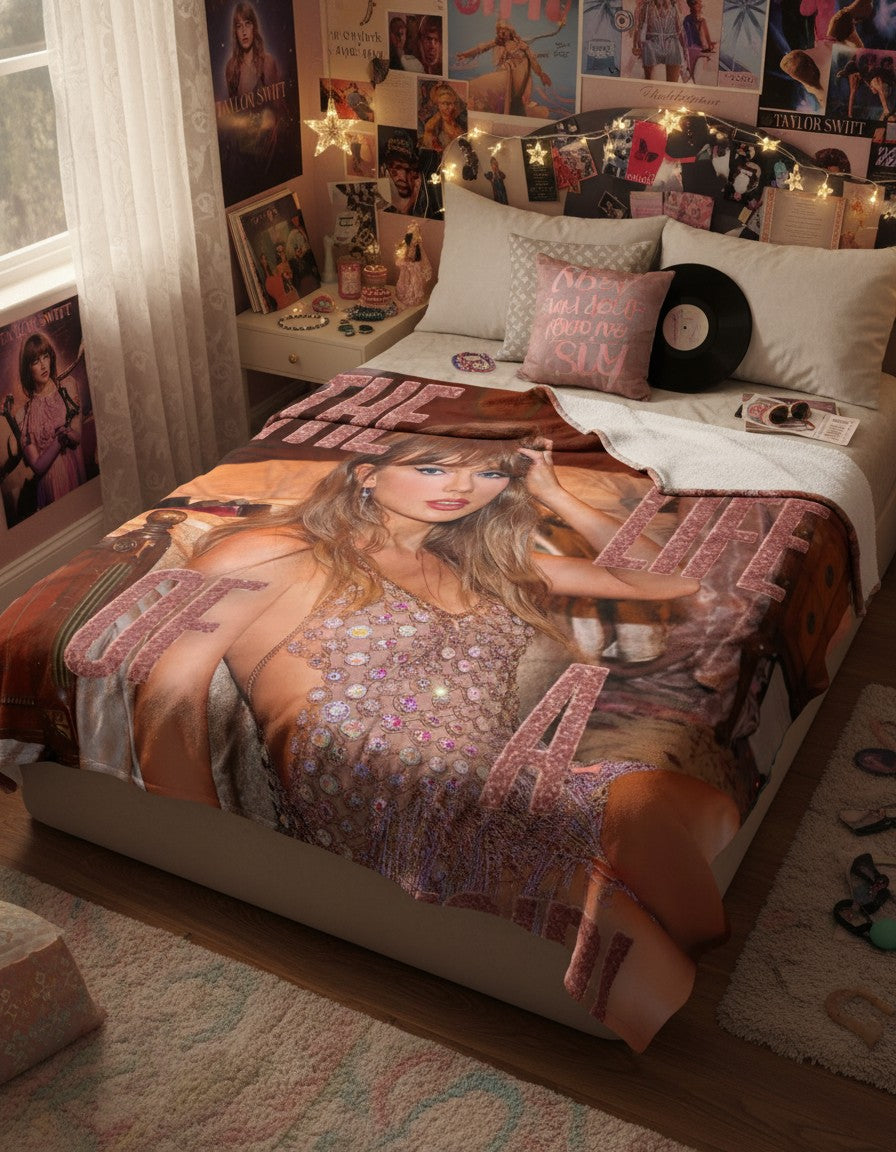 The Life of a Showgirl Fleece Blanket - Taylor Era Inspired Gift for Music Lovers