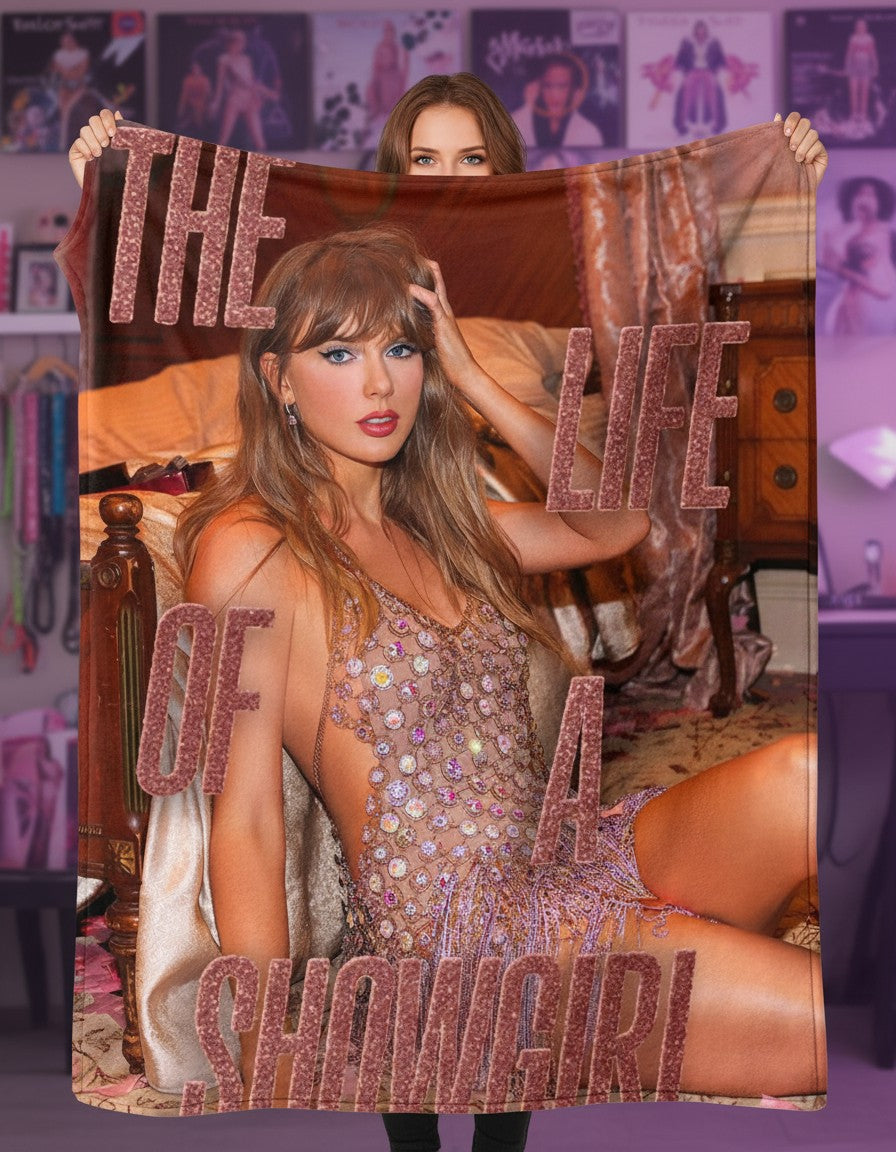 The Life of a Showgirl Fleece Blanket - Taylor Era Inspired Gift for Music Lovers