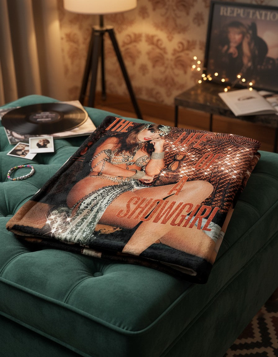Taylor Era Inspired The Life of a Showgirl Blanket – Glamorous Fan Gift Idea