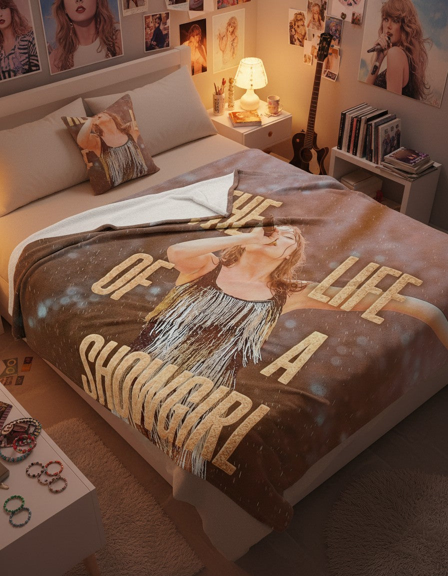 The Life of a Showgirl Blanket – Sparkly Glam Album Inspired Decor