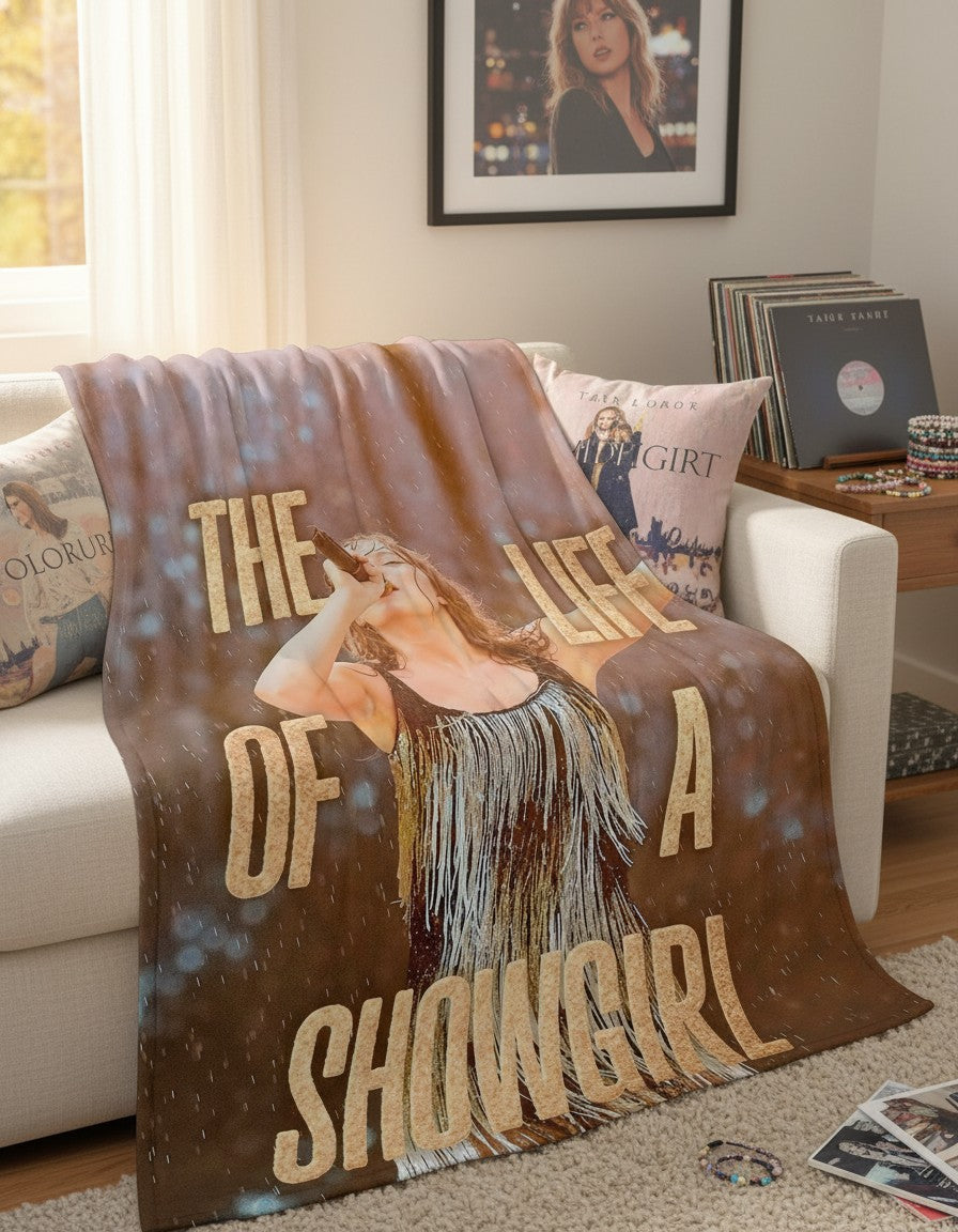 The Life of a Showgirl Blanket – Sparkly Glam Album Inspired Decor
