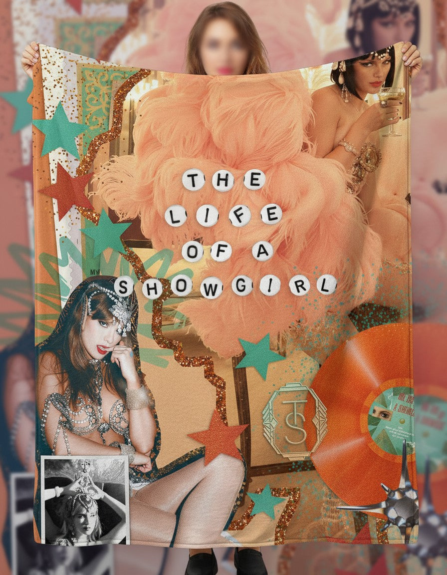 Taylor Inspired Showgirl Era Cozy Blanket – Limited Edition Album Era Throw