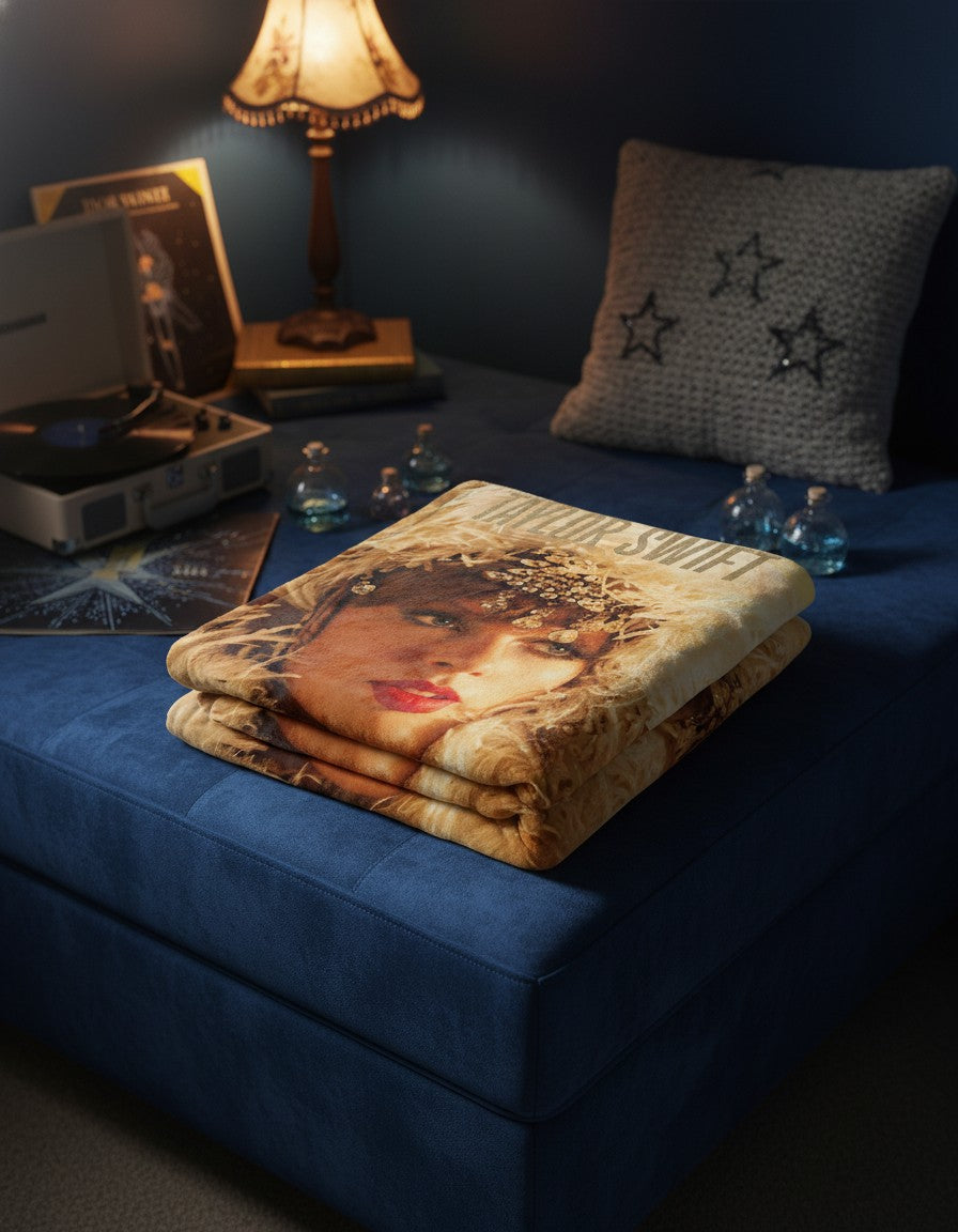 Showgirl Era Fleece Blanket – Taylor Inspired Album Design Cozy Throw Gift