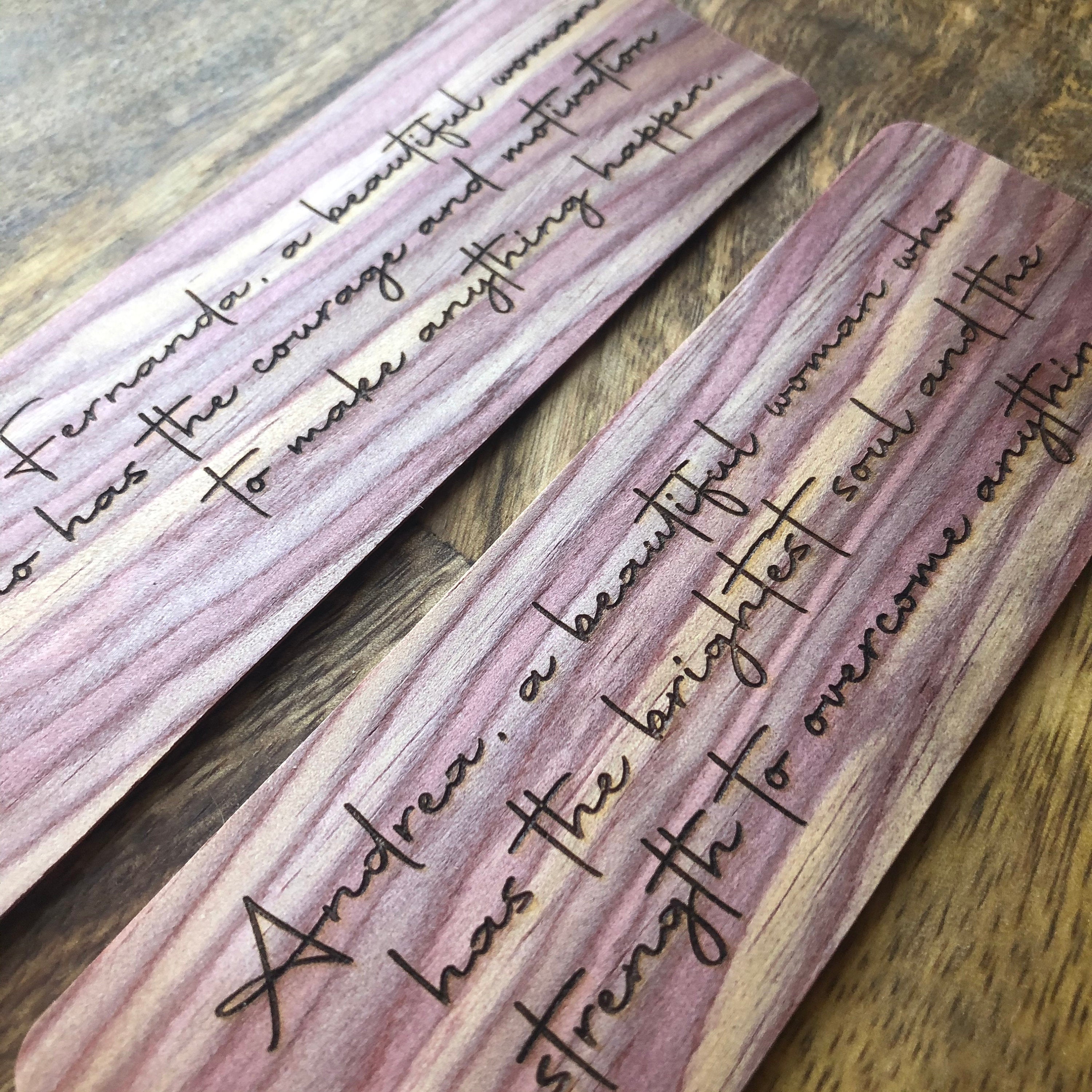 Personalized Engraved Wooden Bookmarks