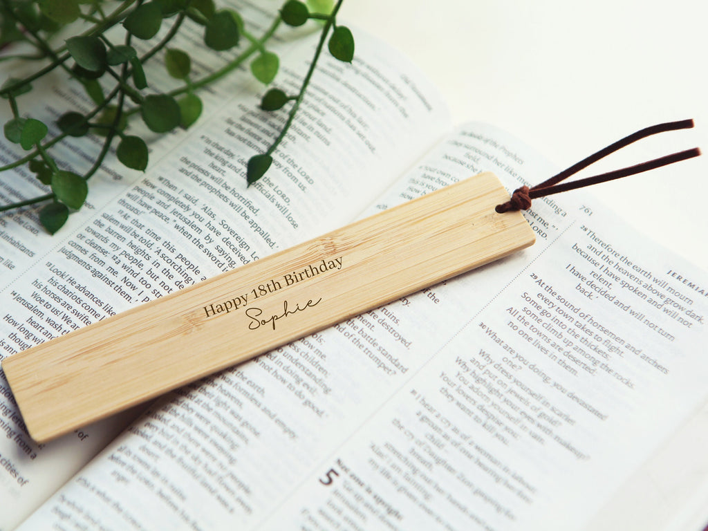 Personalised Engraved Bamboo Wooden Bookmark