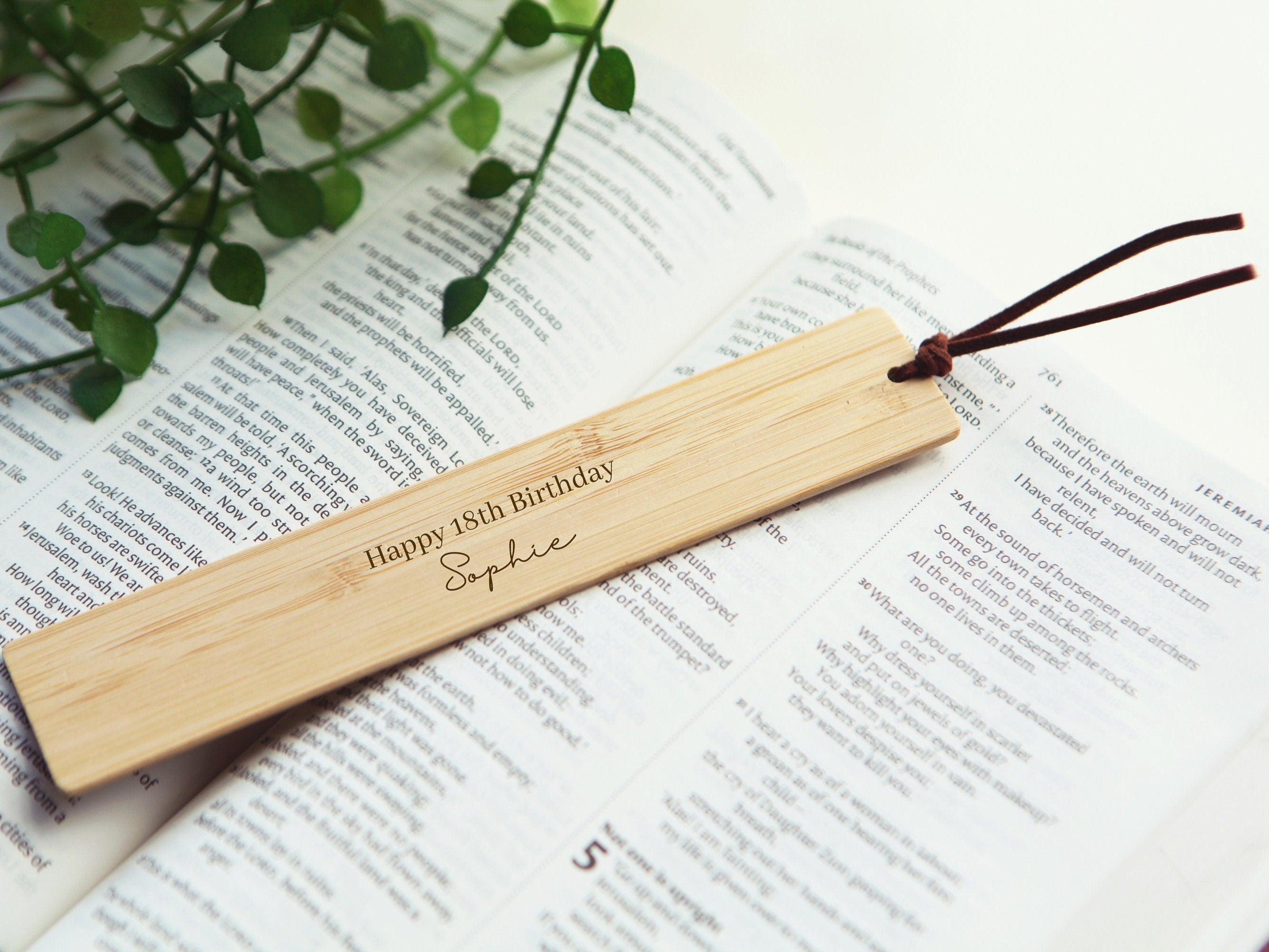 Personalised Engraved Bamboo Wooden Bookmark