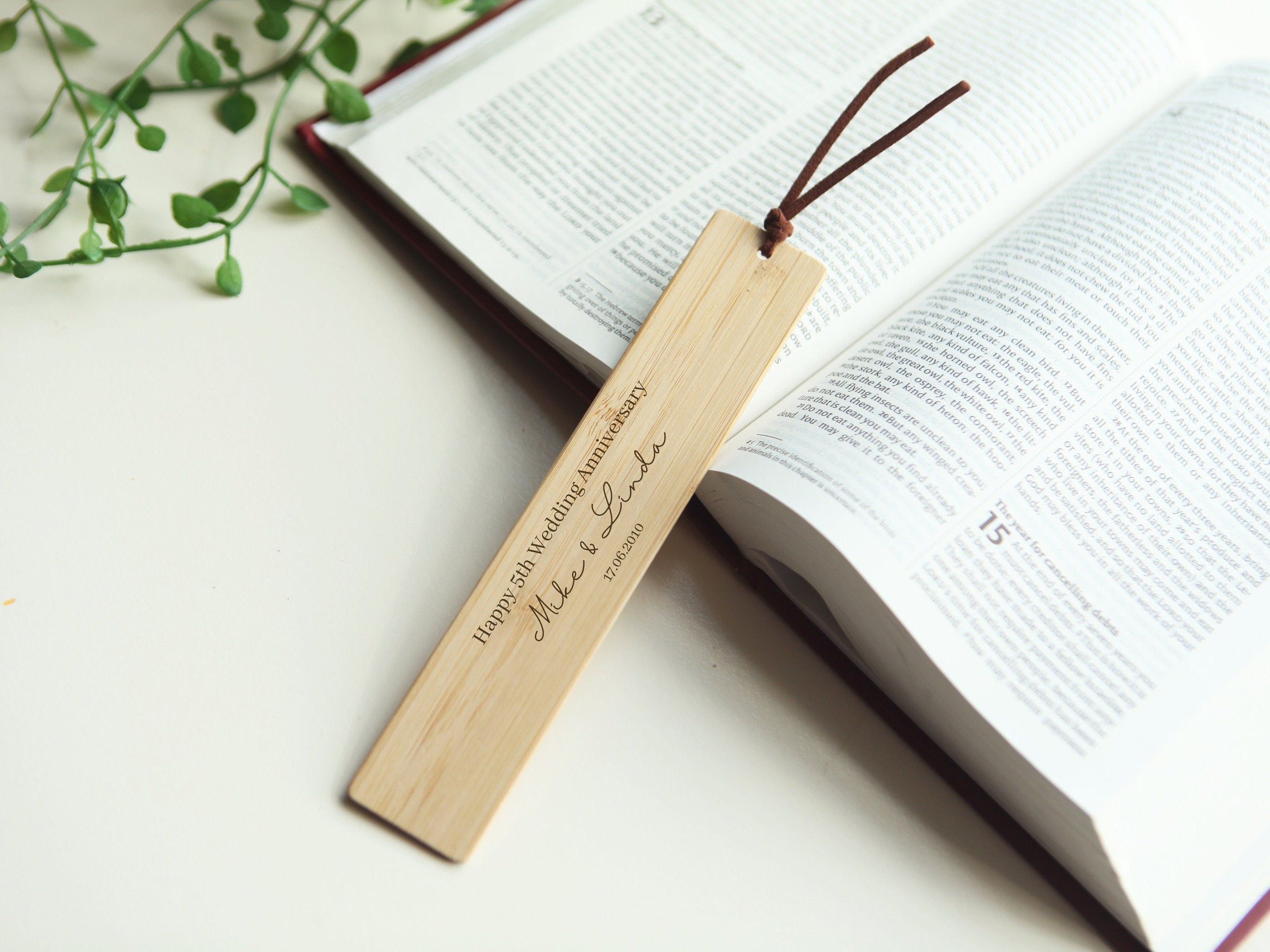 Personalised Engraved Bamboo Wooden Bookmark