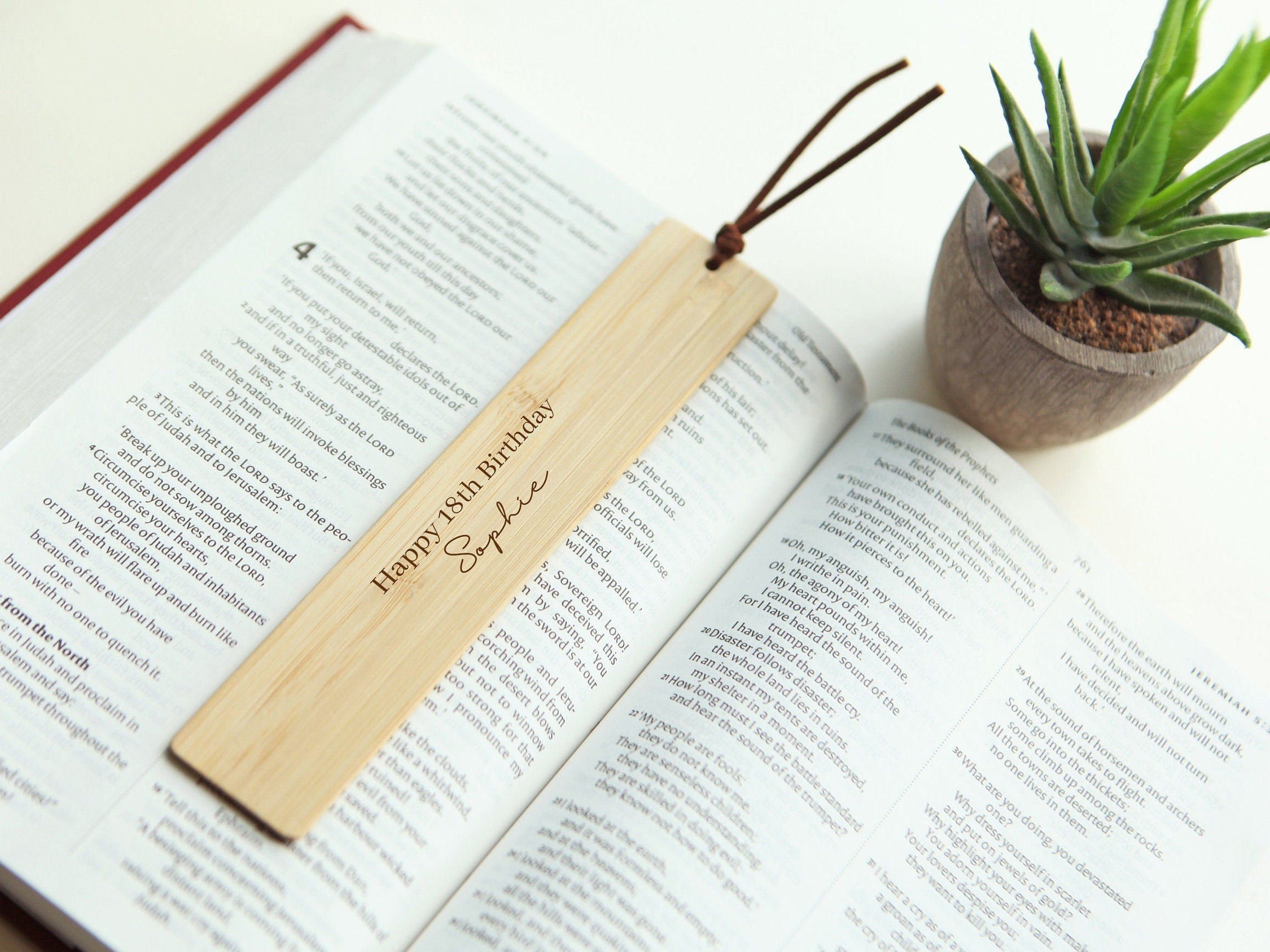 Personalised Engraved Bamboo Wooden Bookmark