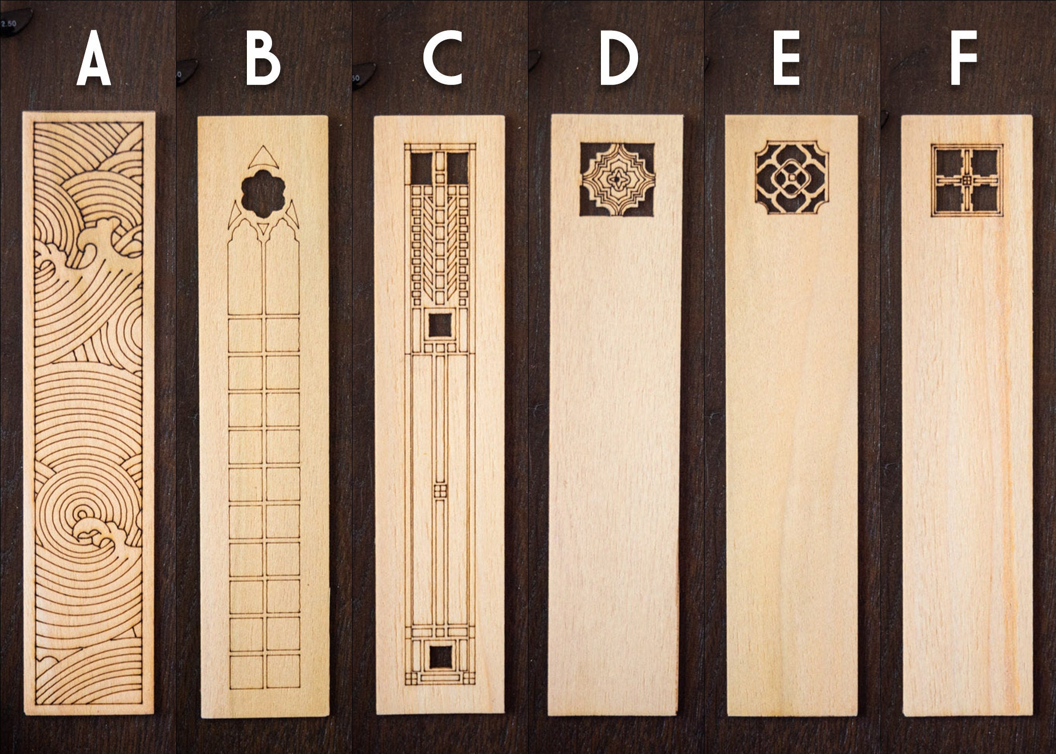 Wooden Bookmarks the Architectural Collection