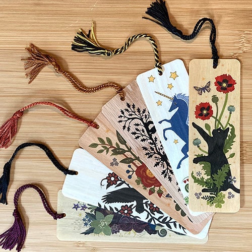 Set of 6 Wood Bookmarks