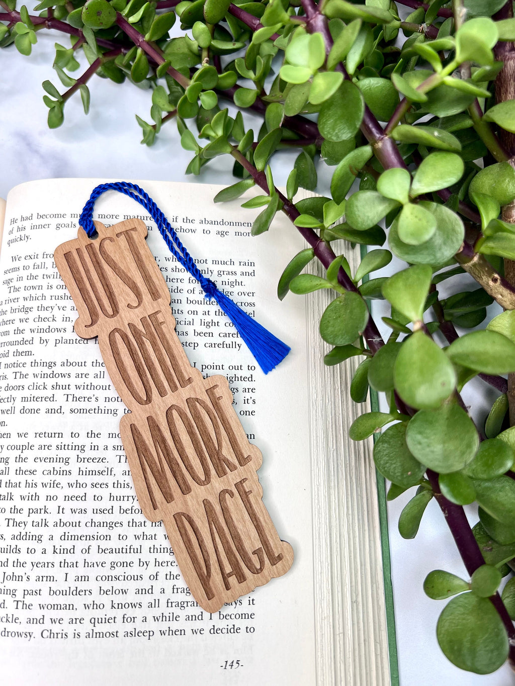 Laser Engraved Alder Wood Book Mark