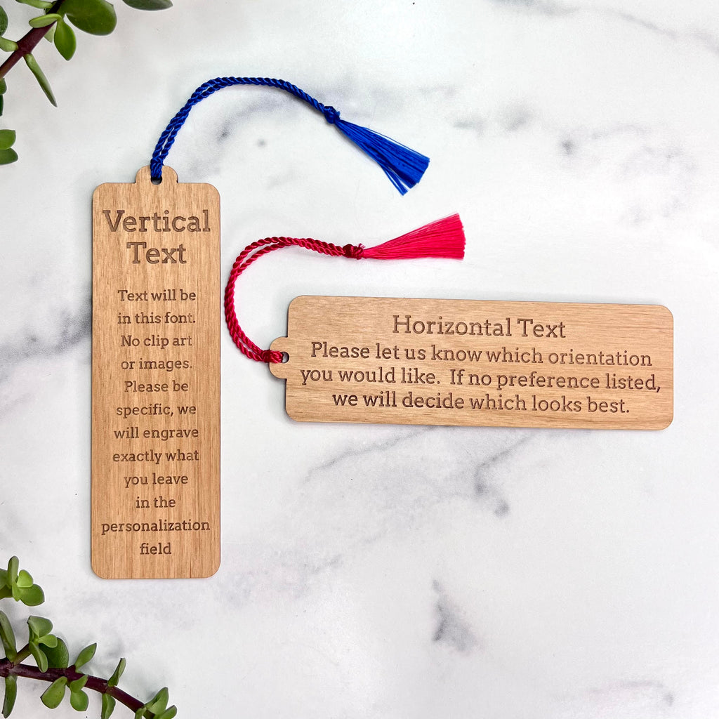 Laser Engraved Alder Wood Book Mark