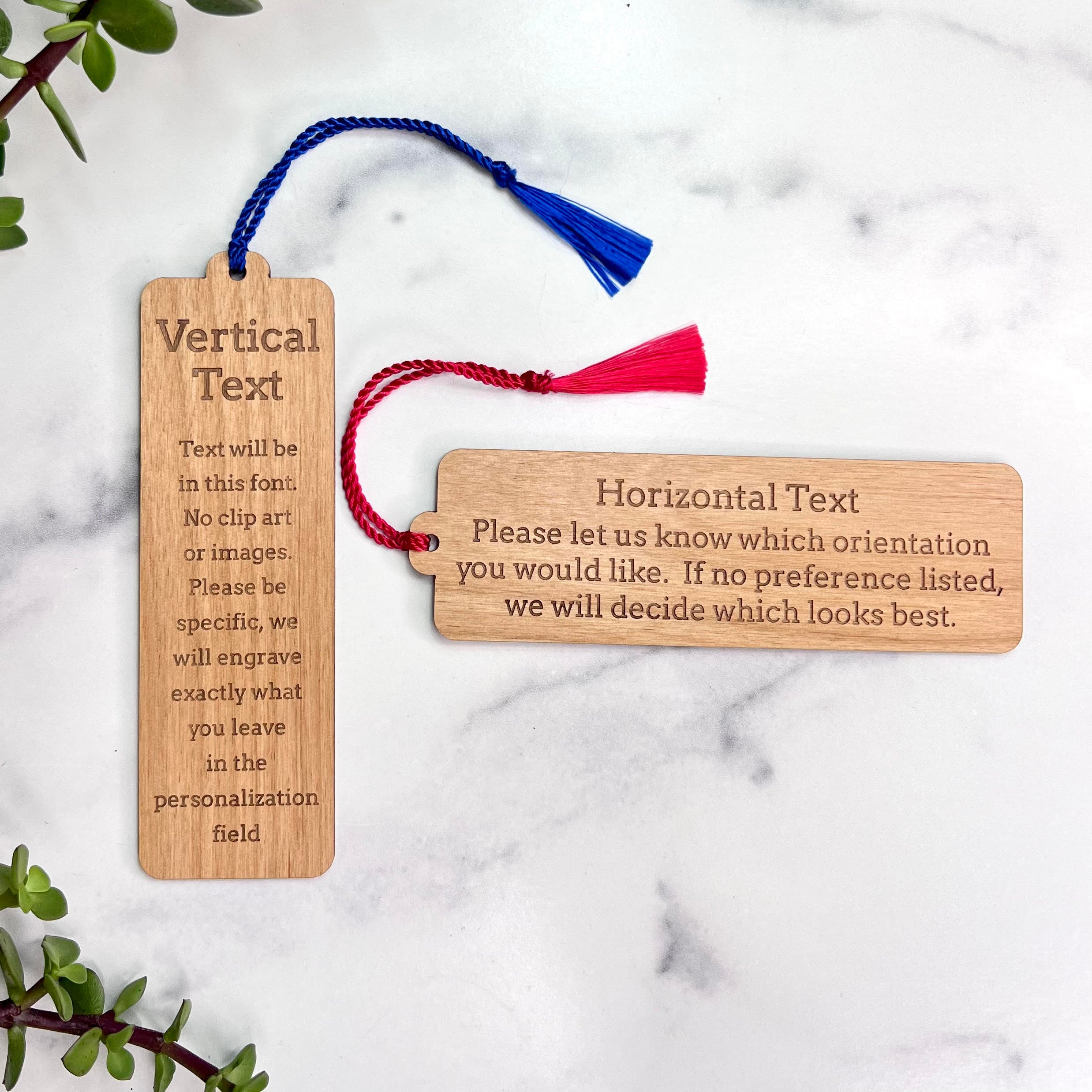 Laser Engraved Alder Wood Book Mark