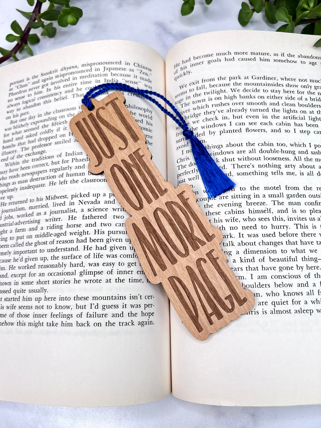 Laser Engraved Alder Wood Book Mark