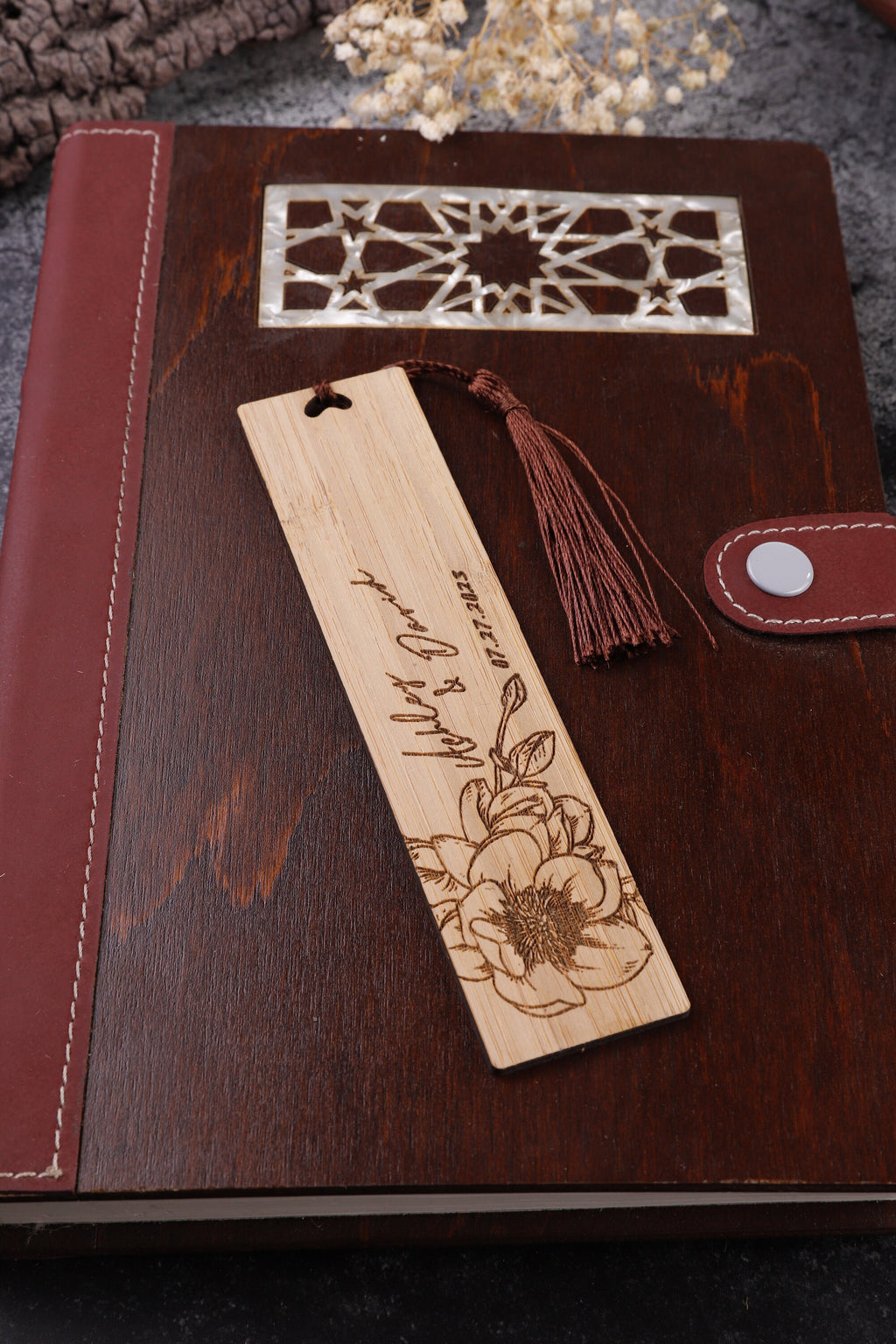 Personalized Wooden Bookmark Wedding Favor