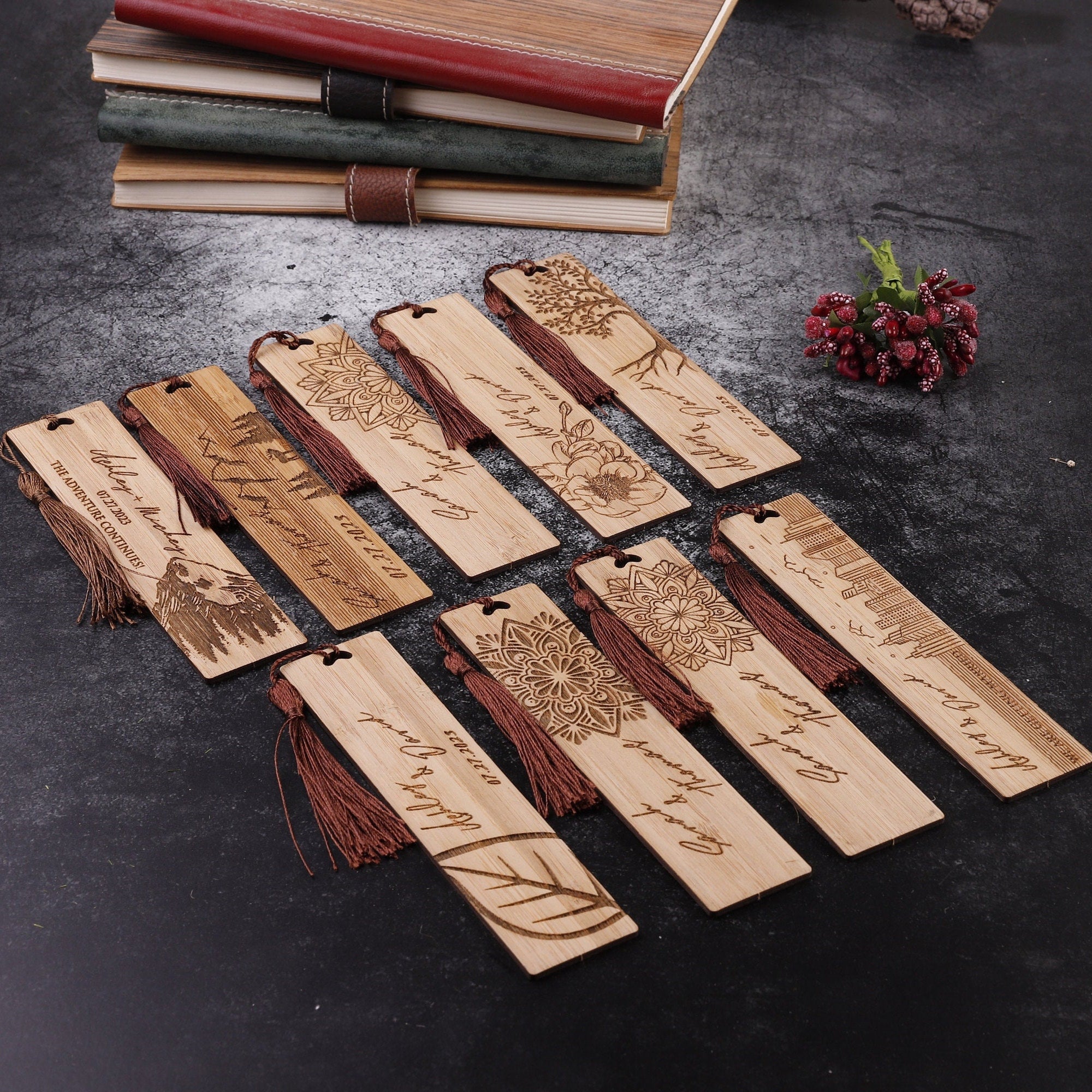 Personalized Wooden Bookmark Wedding Favor