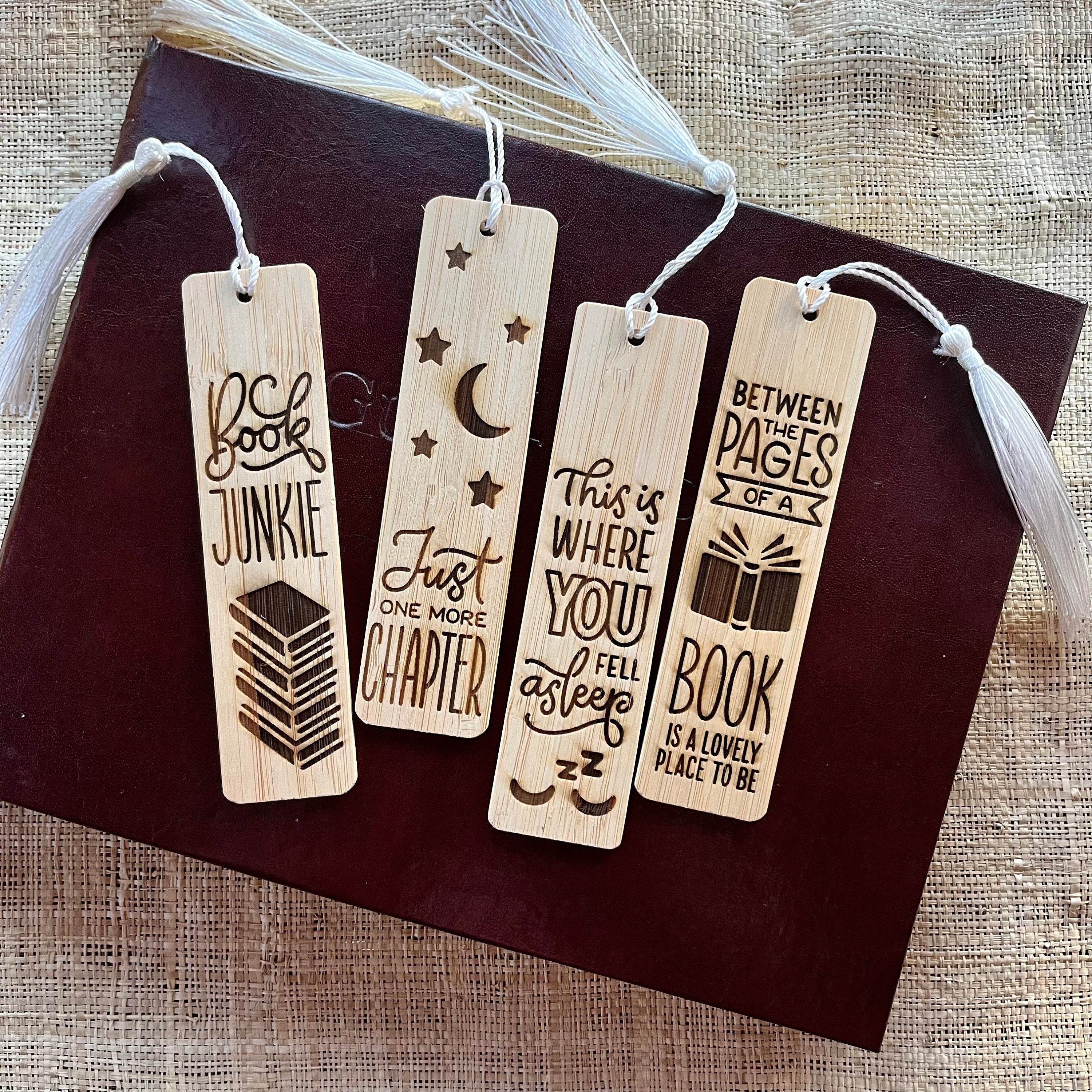 Wooden Engraved Bookmarks - Gift for Book Lovers
