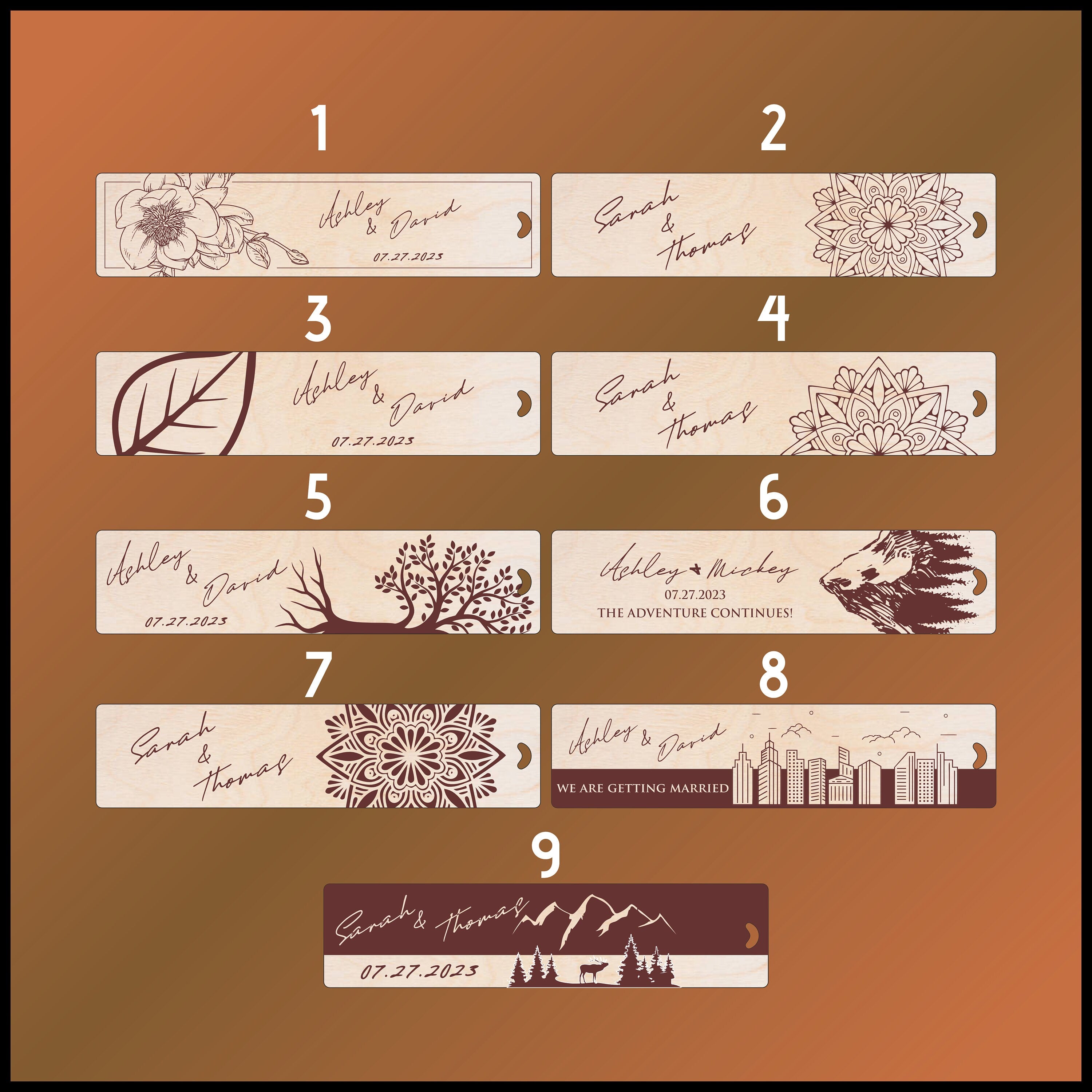 Personalized Wooden Bookmark Wedding Favor