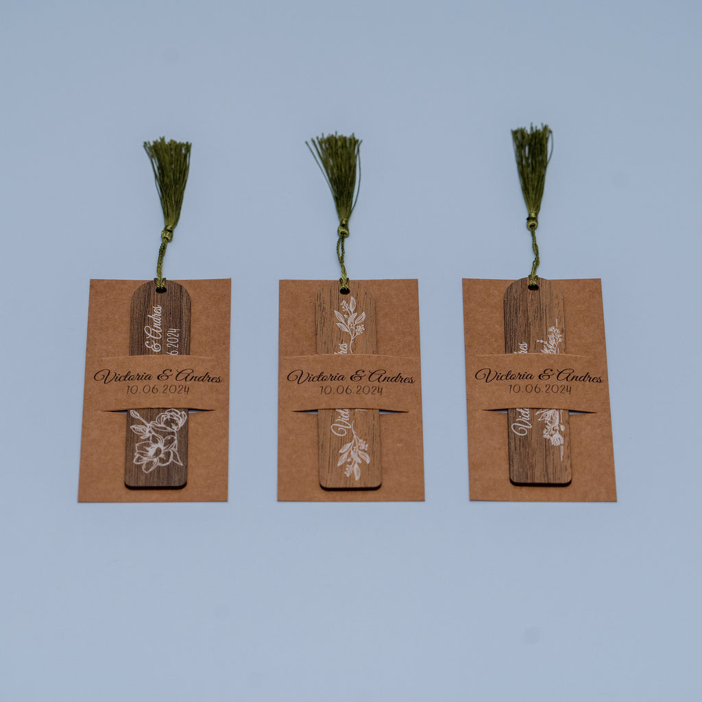 Custom Wooden Bookmark with Tassels