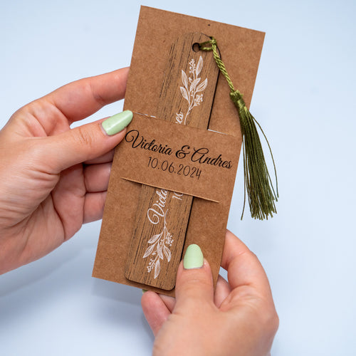 Custom Wooden Bookmark with Tassels