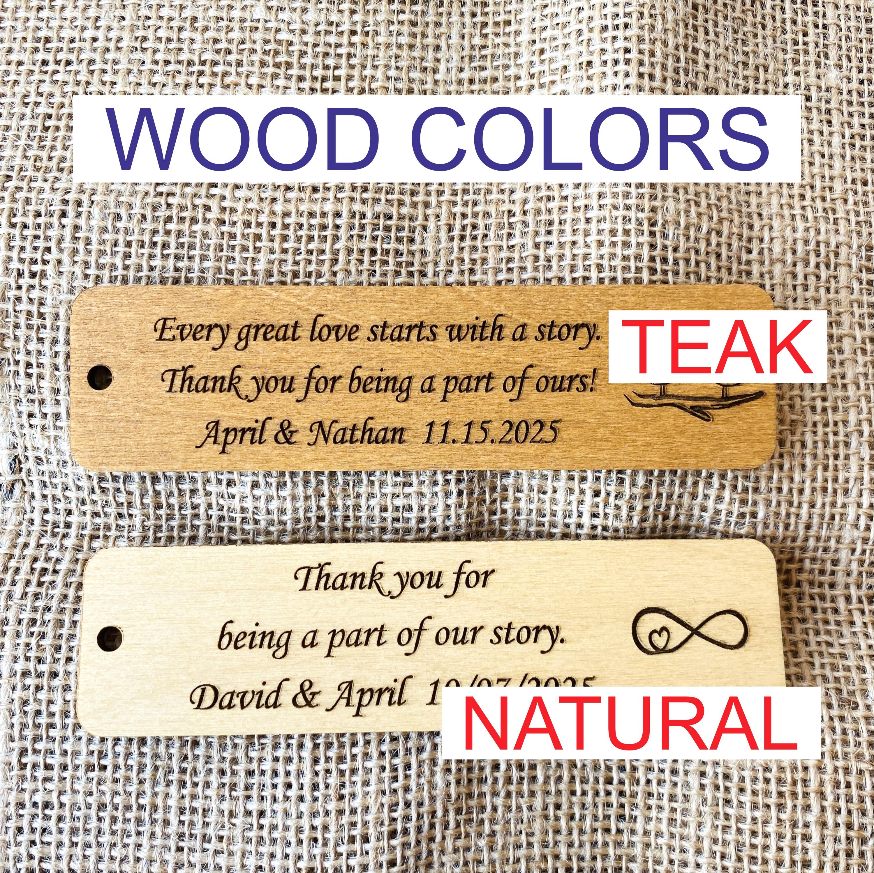 Engraved Rustic Bookmarks - Engagement Party Gifts
