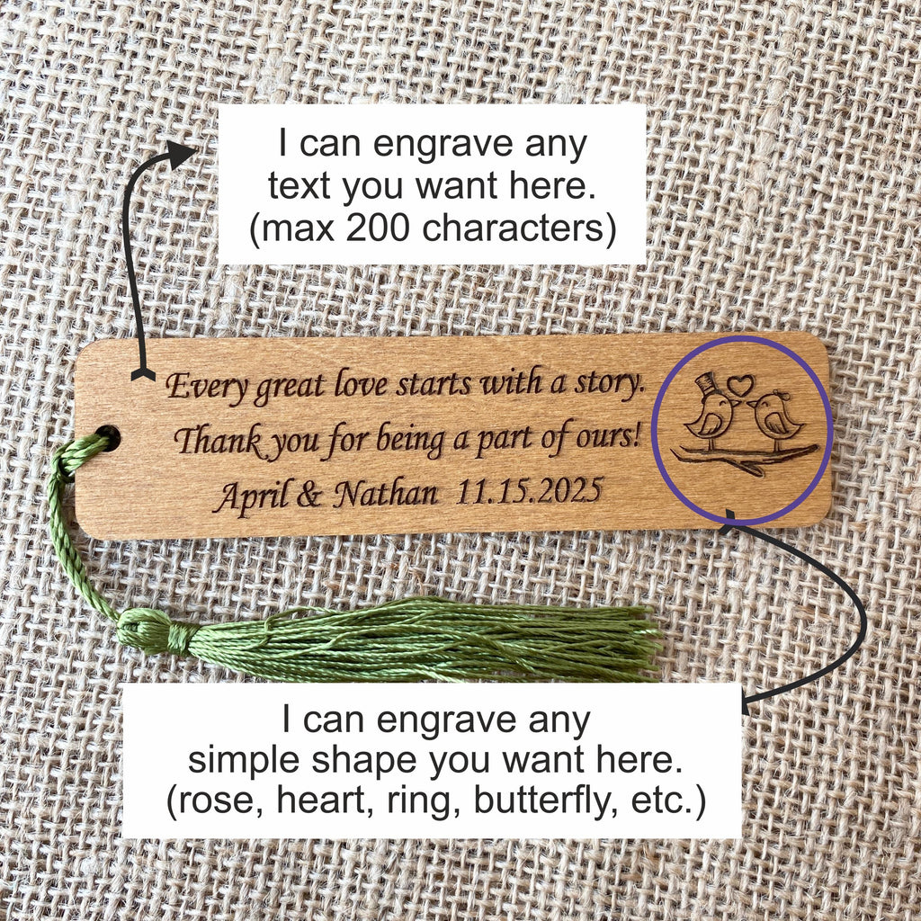 Engraved Rustic Bookmarks - Engagement Party Gifts