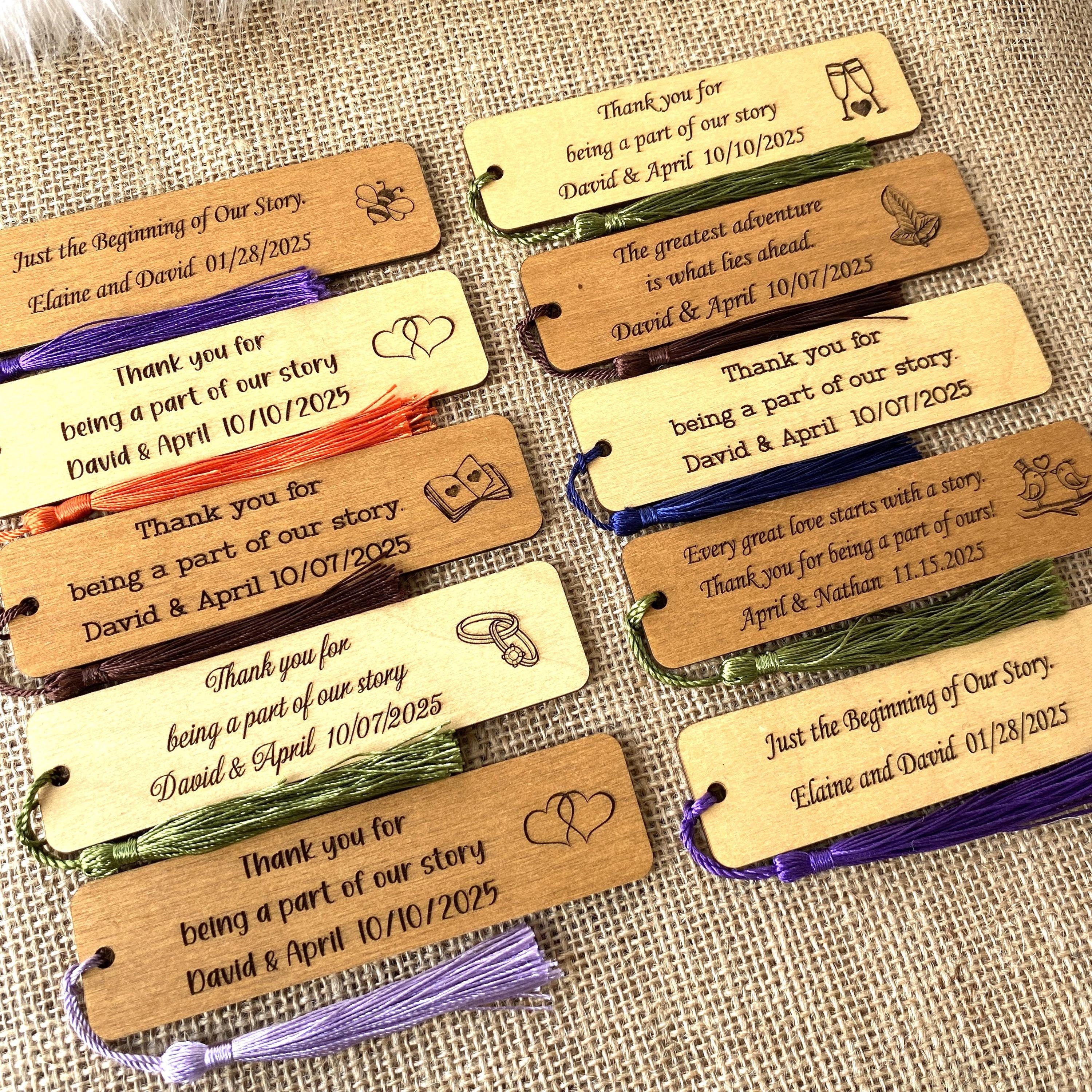 Engraved Rustic Bookmarks - Engagement Party Gifts