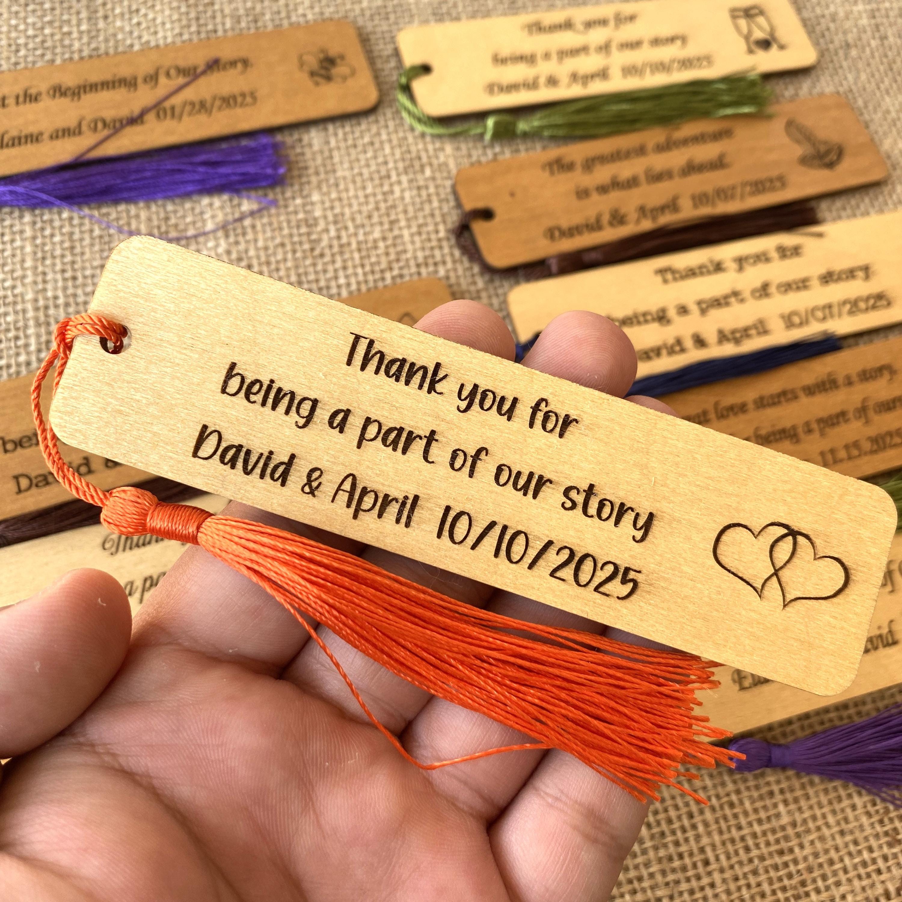 Engraved Rustic Bookmarks - Engagement Party Gifts