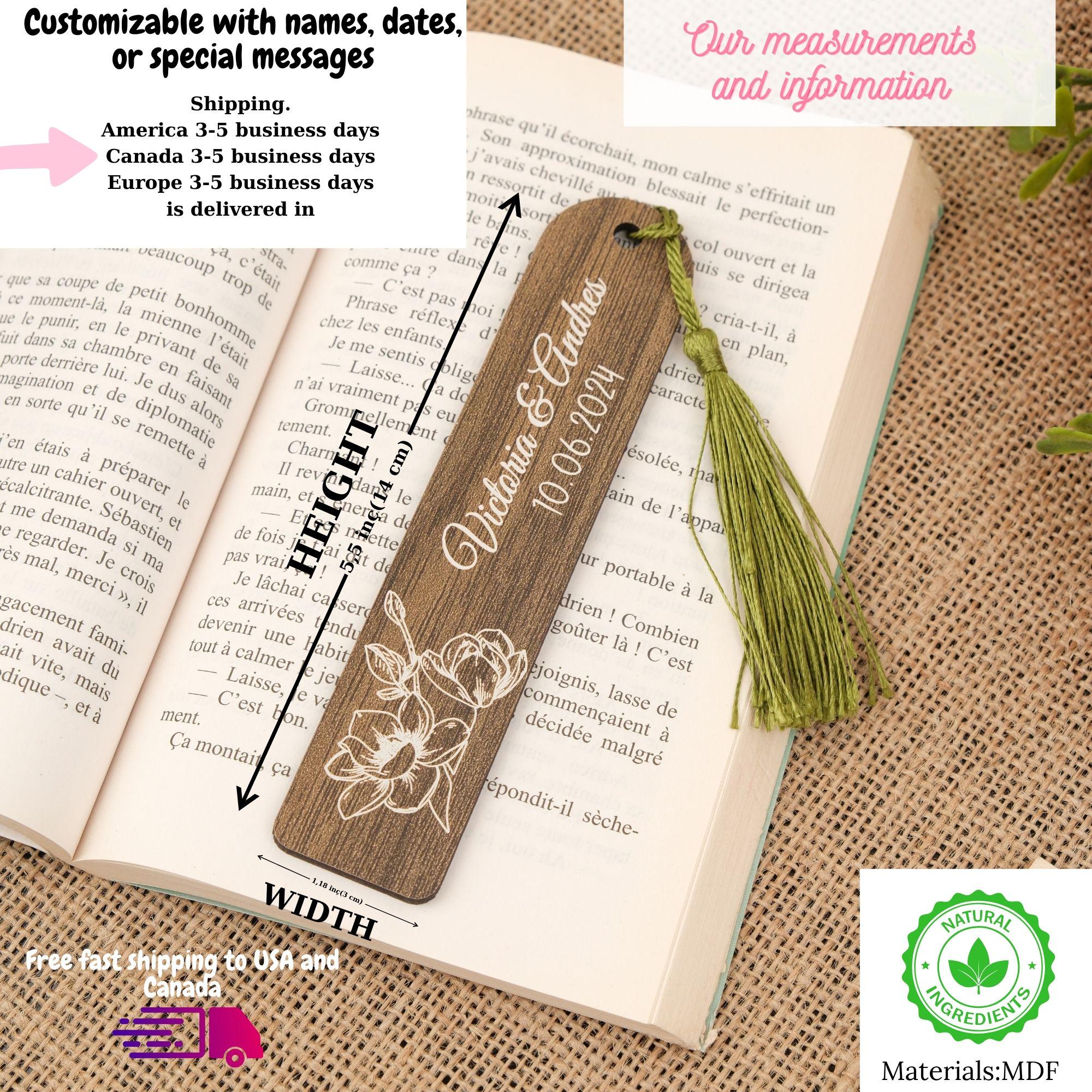 Custom Wooden Bookmark with Tassels