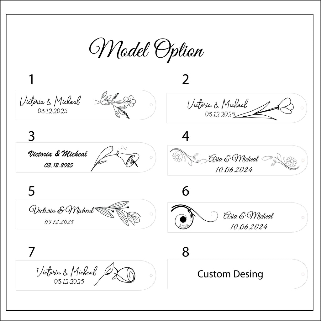 Custom Wooden Bookmarks Set for Weddings