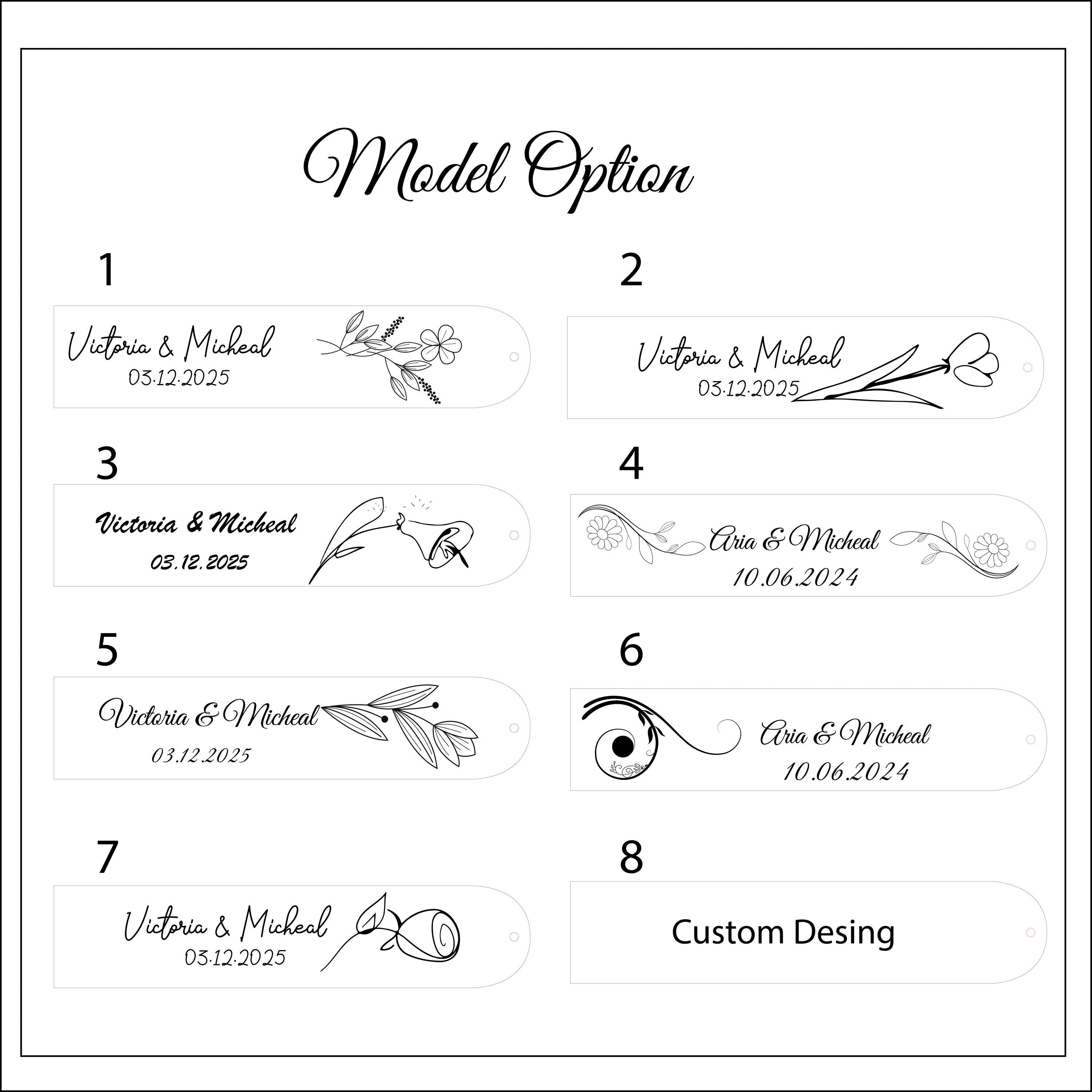 Custom Wooden Bookmarks Set for Weddings