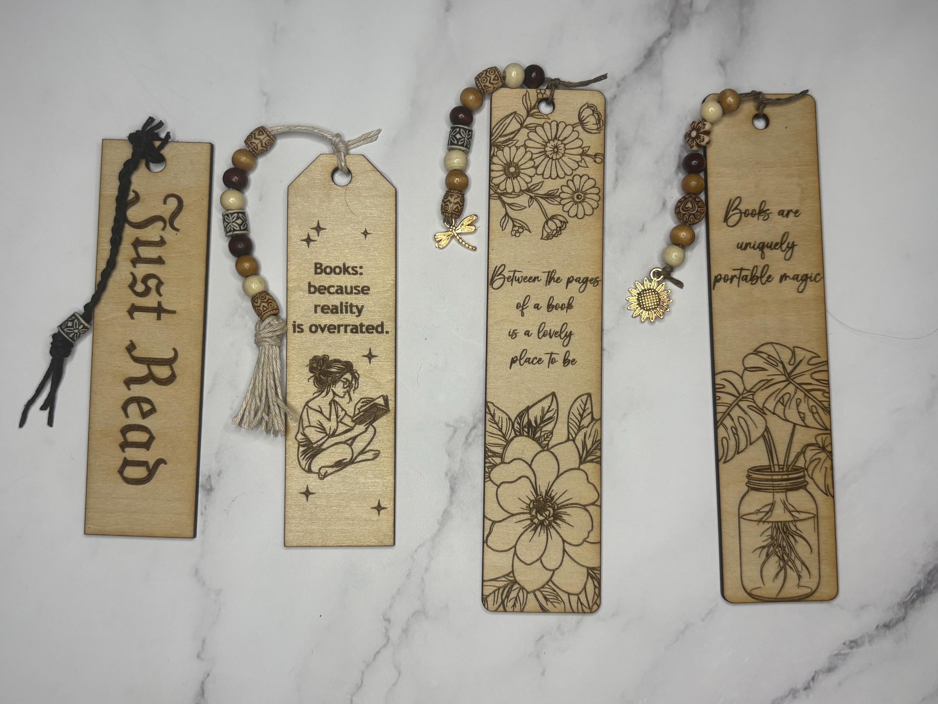 Engraved Wooden Bookmark – Inspirational Quote