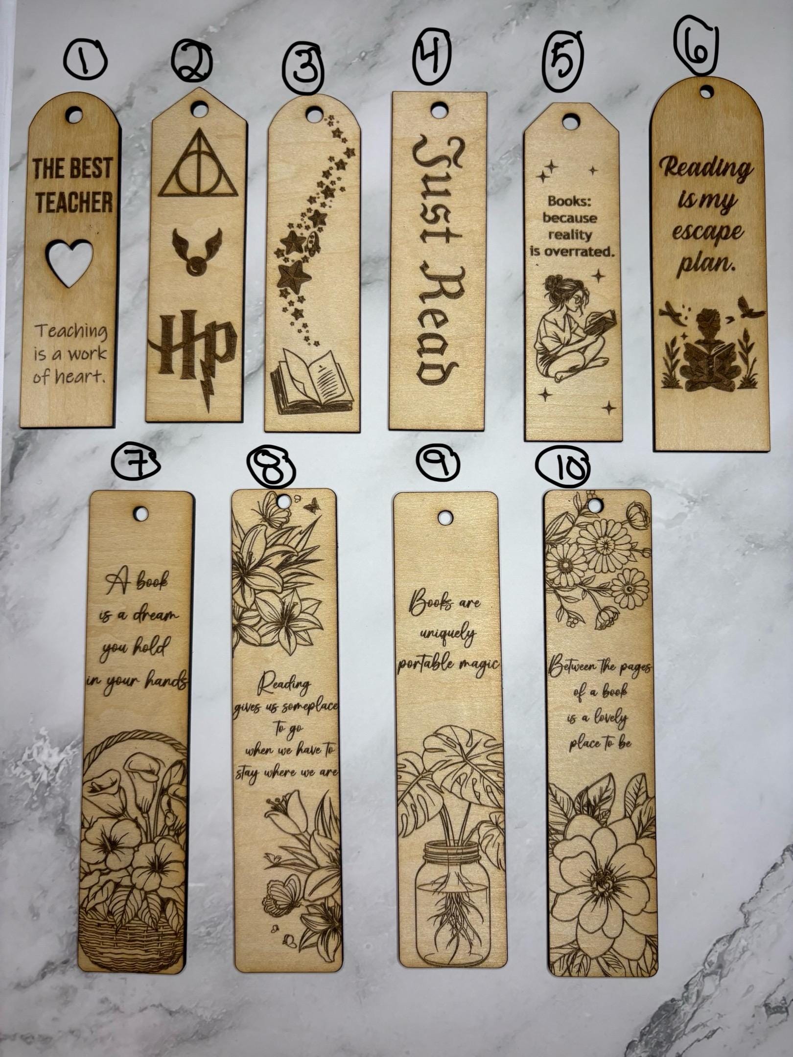 Engraved Wooden Bookmark – Inspirational Quote