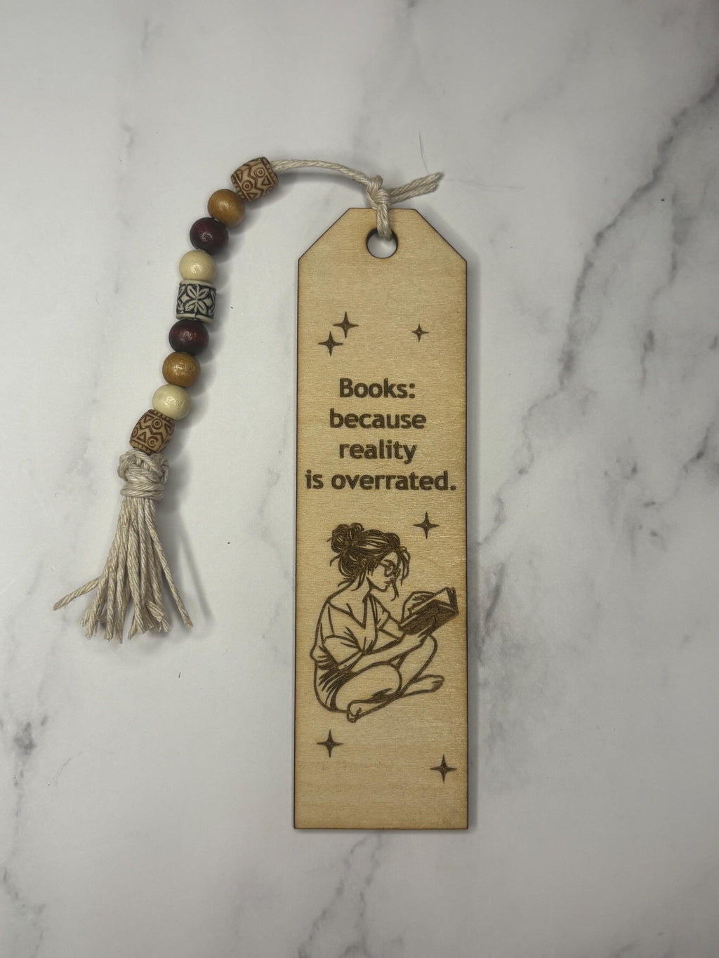 Engraved Wooden Bookmark – Inspirational Quote