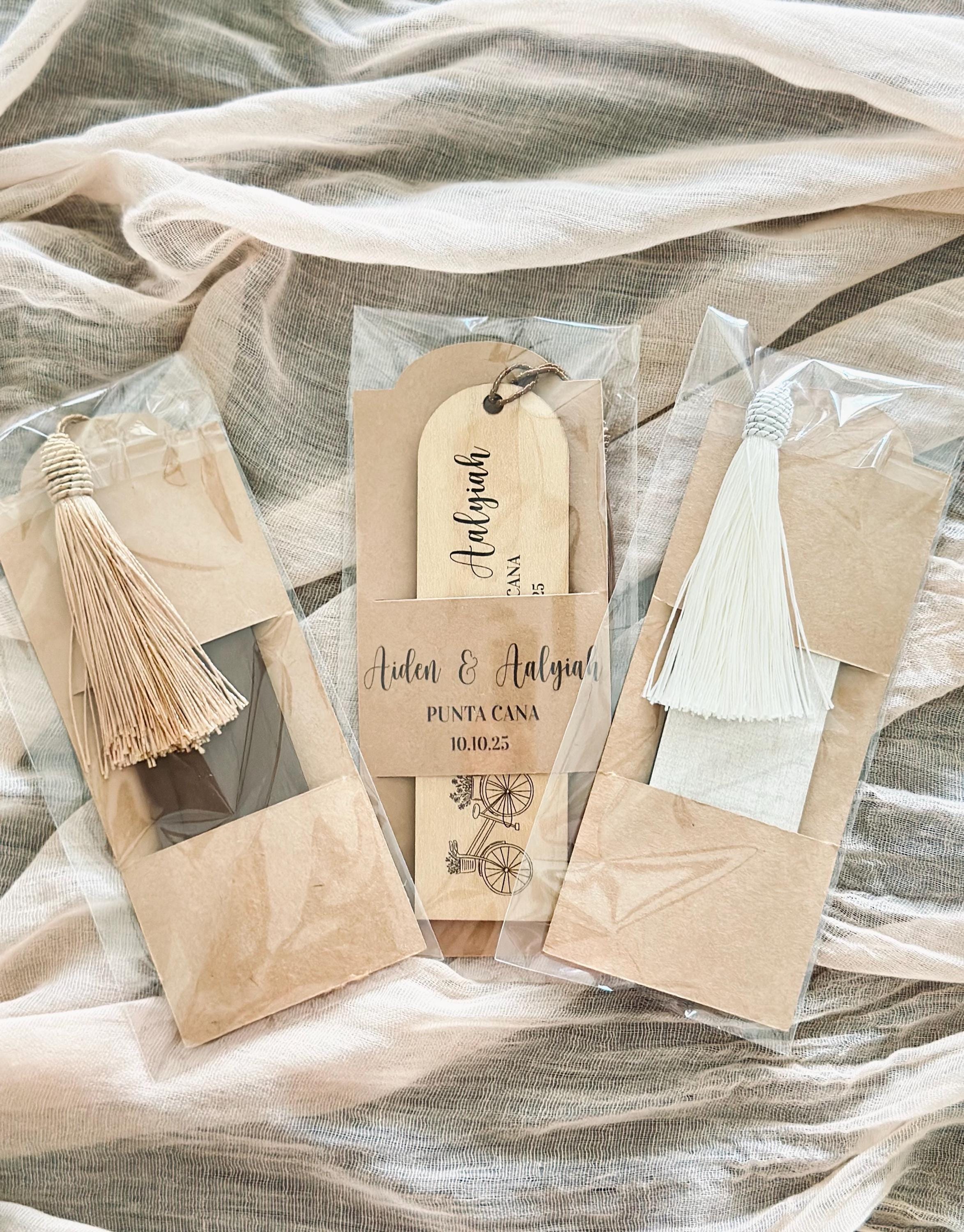 Personalized Wooden Bookmark Wedding Favors