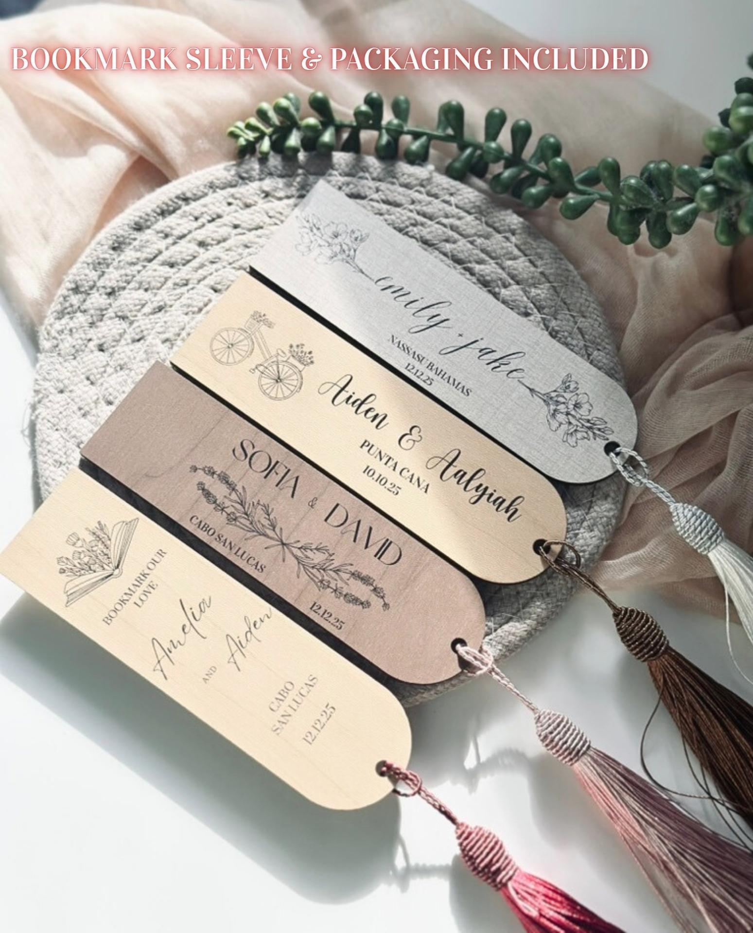 Personalized Wooden Bookmark Wedding Favors
